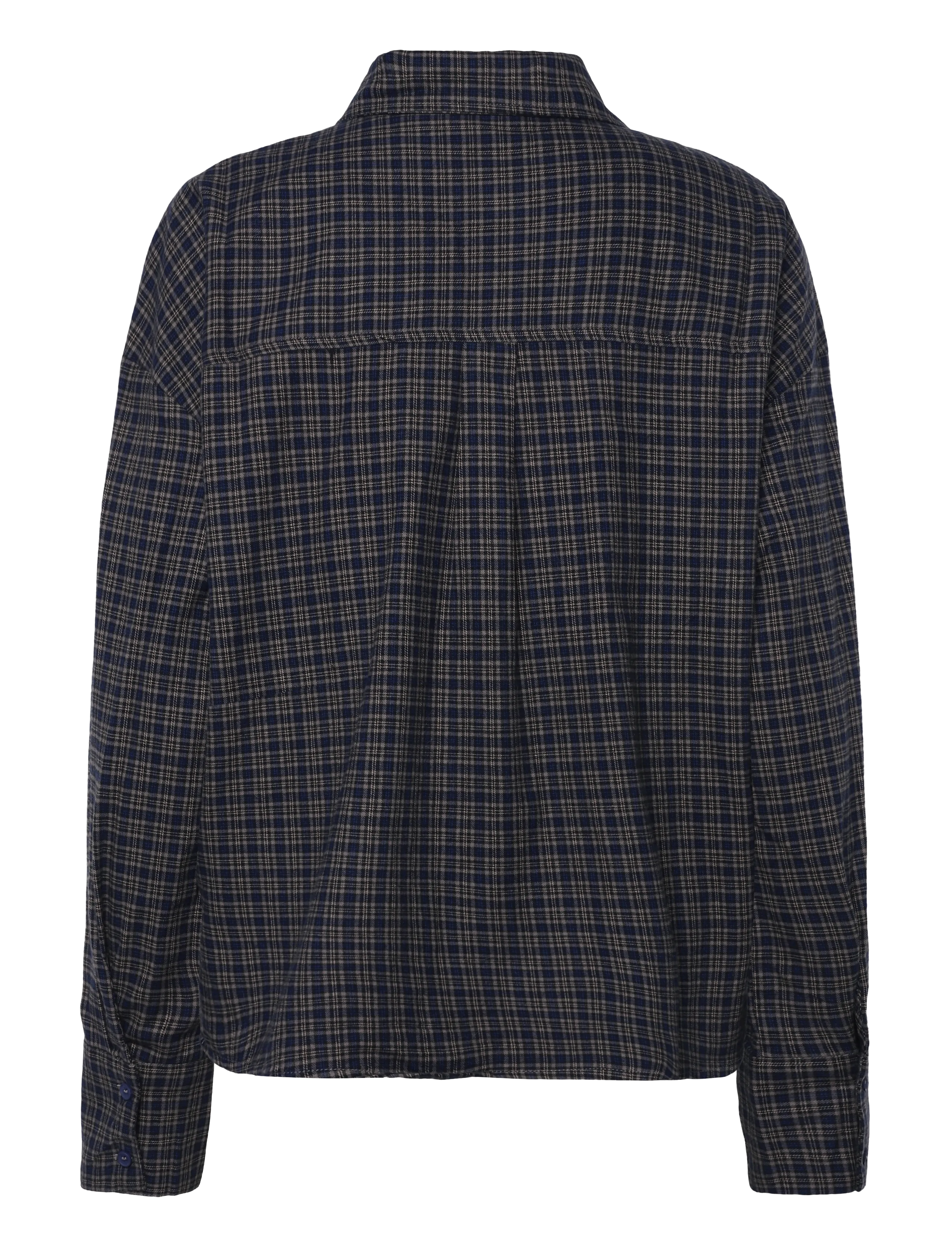 My Essential Wardrobe - MWLennie Boxy Check Shirt - långärmade skjortor - dark sapphire blue check - 1