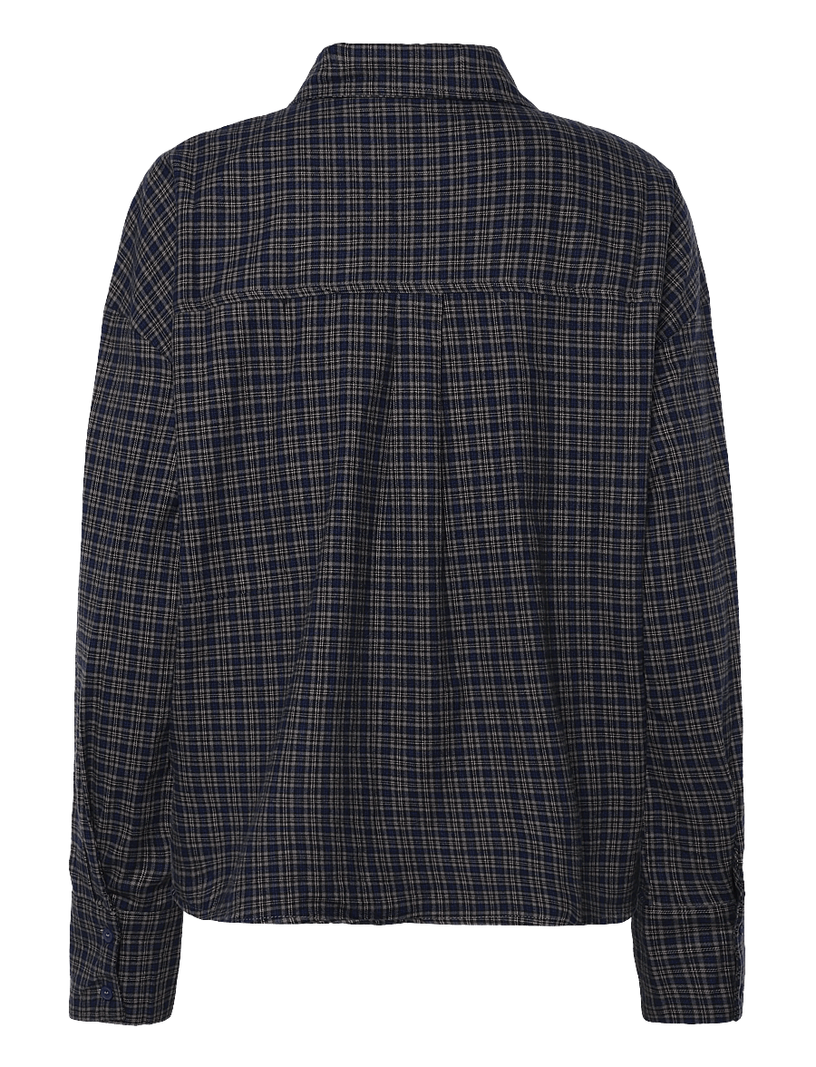 My Essential Wardrobe - MWLennie Boxy Check Shirt - långärmade skjortor - dark sapphire blue check - 1