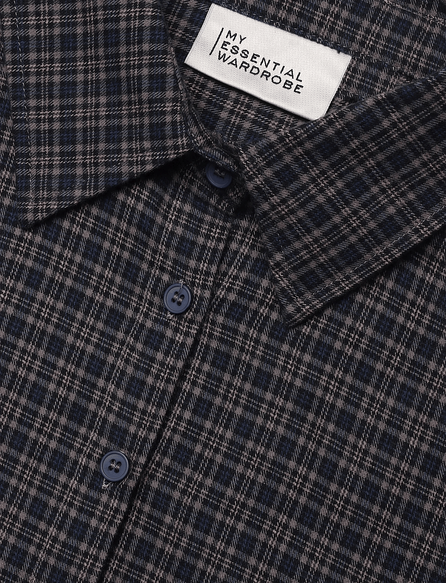 My Essential Wardrobe - MWLennie Boxy Check Shirt - långärmade skjortor - dark sapphire blue check - 2