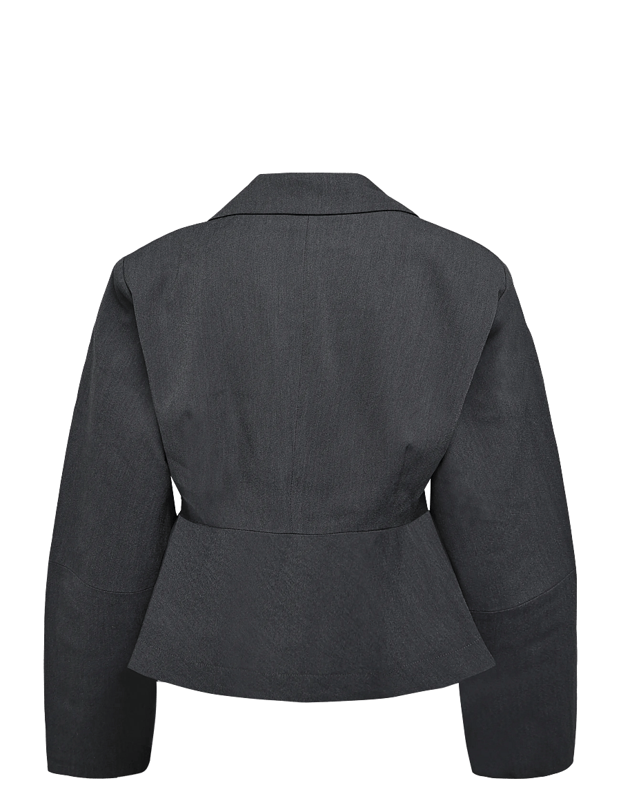 My Essential Wardrobe - MWEvie Shaped Blazer - cropped-blazer - dark grey melange - 1