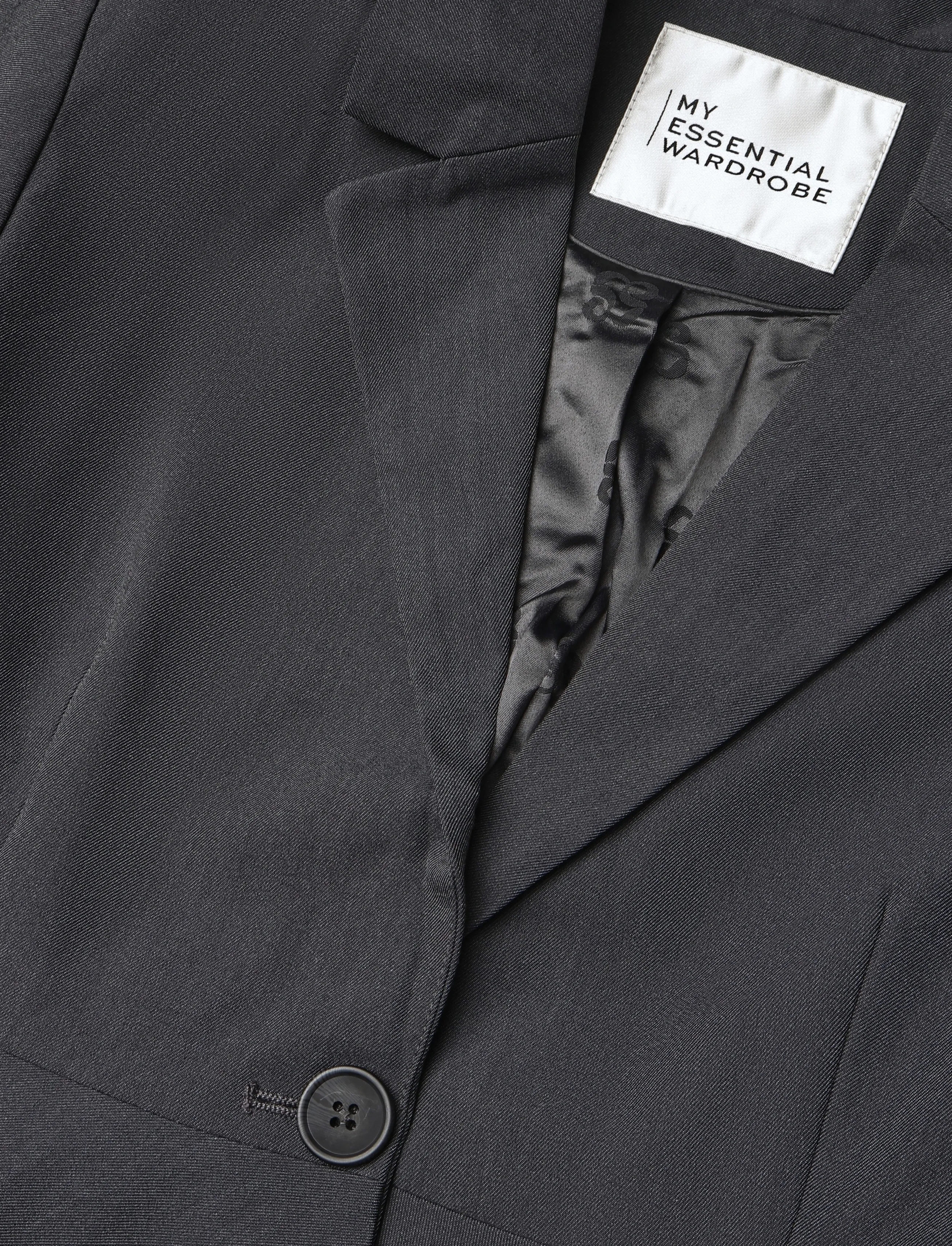 My Essential Wardrobe - MWEvie Shaped Blazer - cropped-blazer - dark grey melange - 2