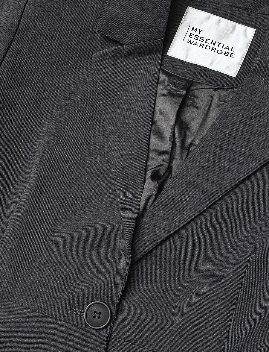 My Essential Wardrobe - MWEvie Shaped Blazer - cropped-blazer - dark grey melange - 2