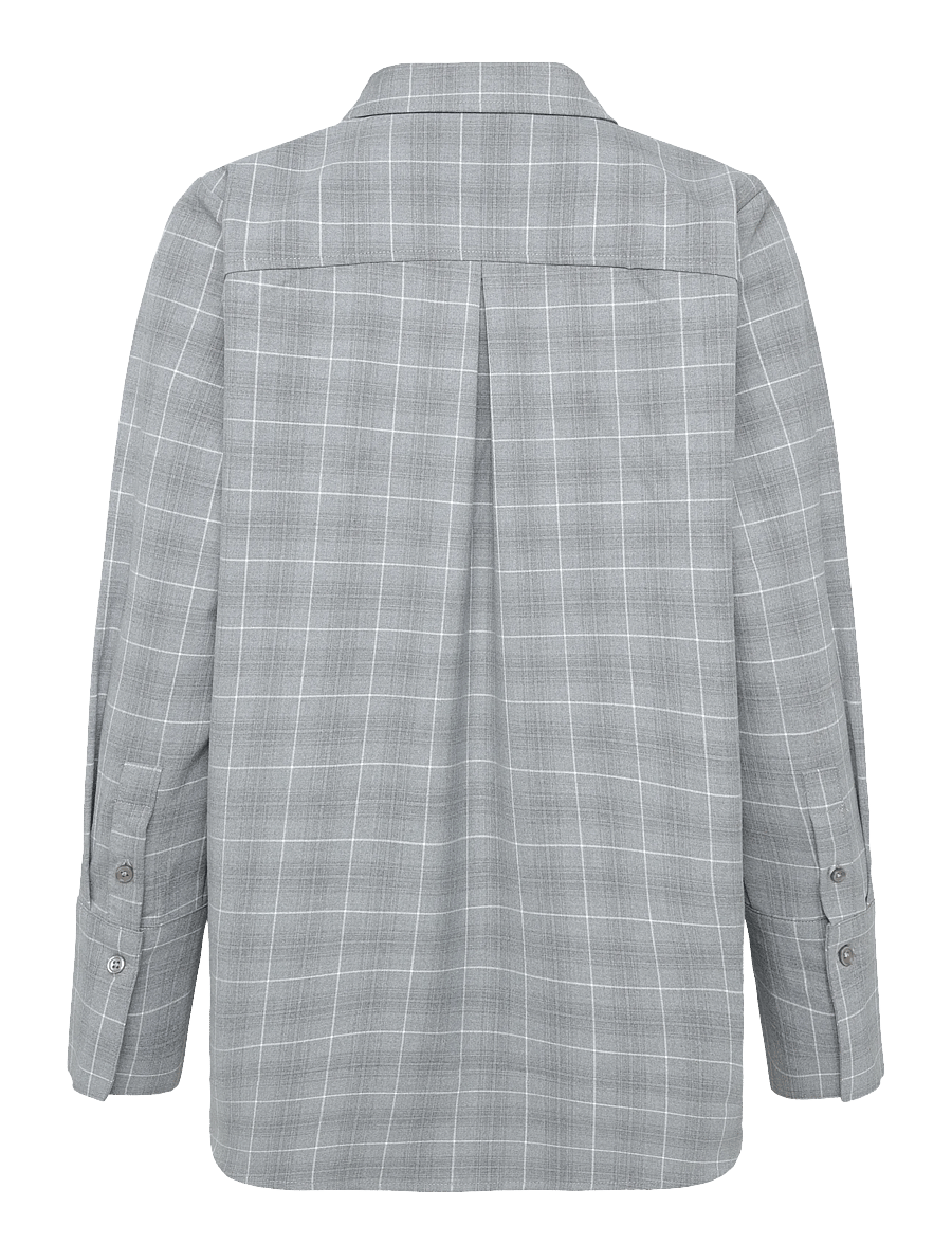 My Essential Wardrobe - MWAda Vitta Shirt - langærmede skjorter - light grey check - 1