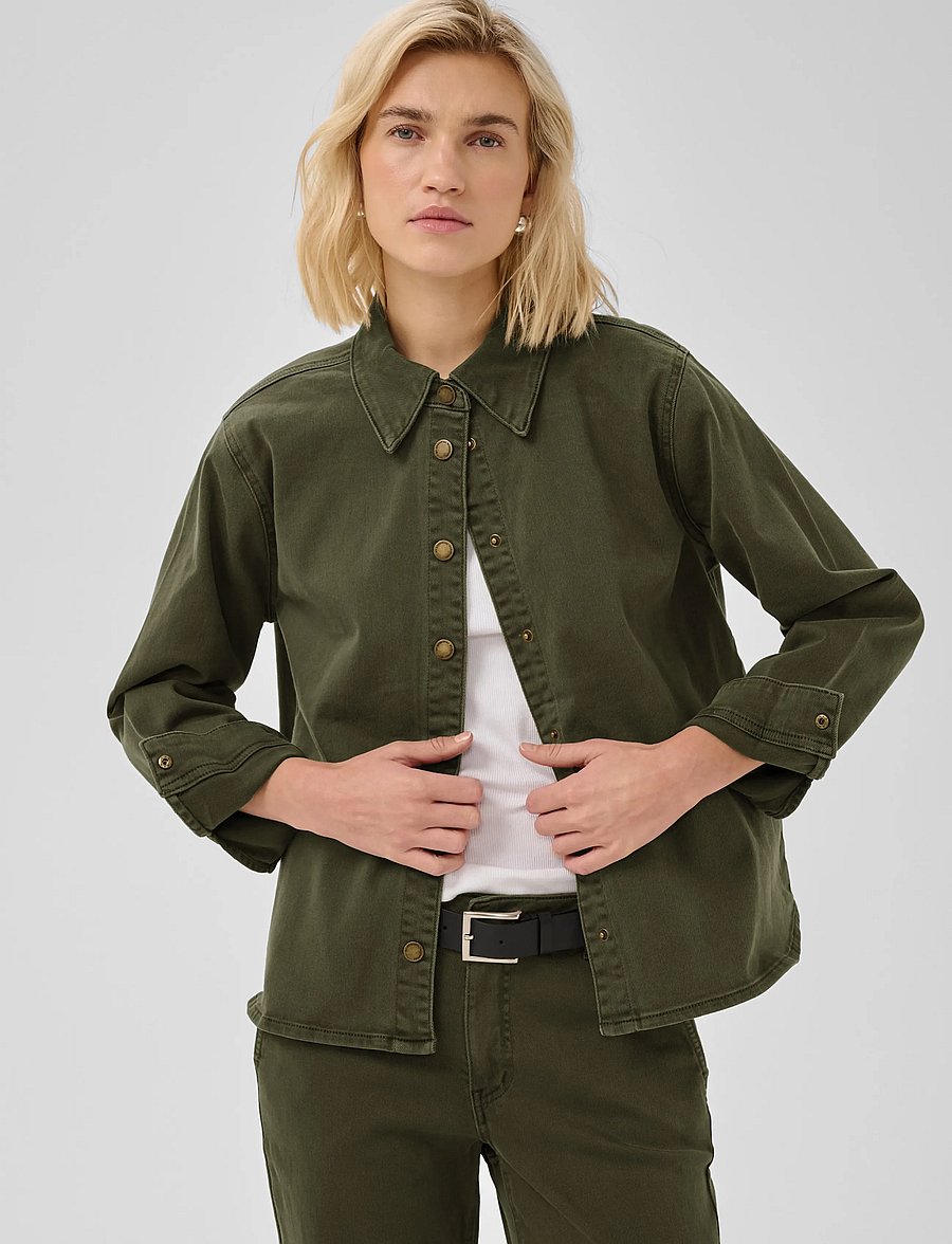 My Essential Wardrobe - MWLinn Sofia 149 Shirt - langærmede skjorter - olive night - 2