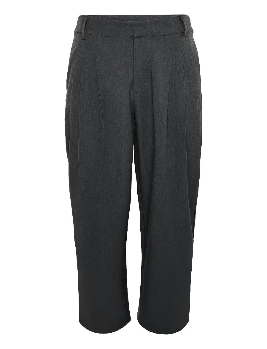 My Essential Wardrobe - MWEvie Barrel Pant - hosen mit geradem bein - dark grey melange - 0