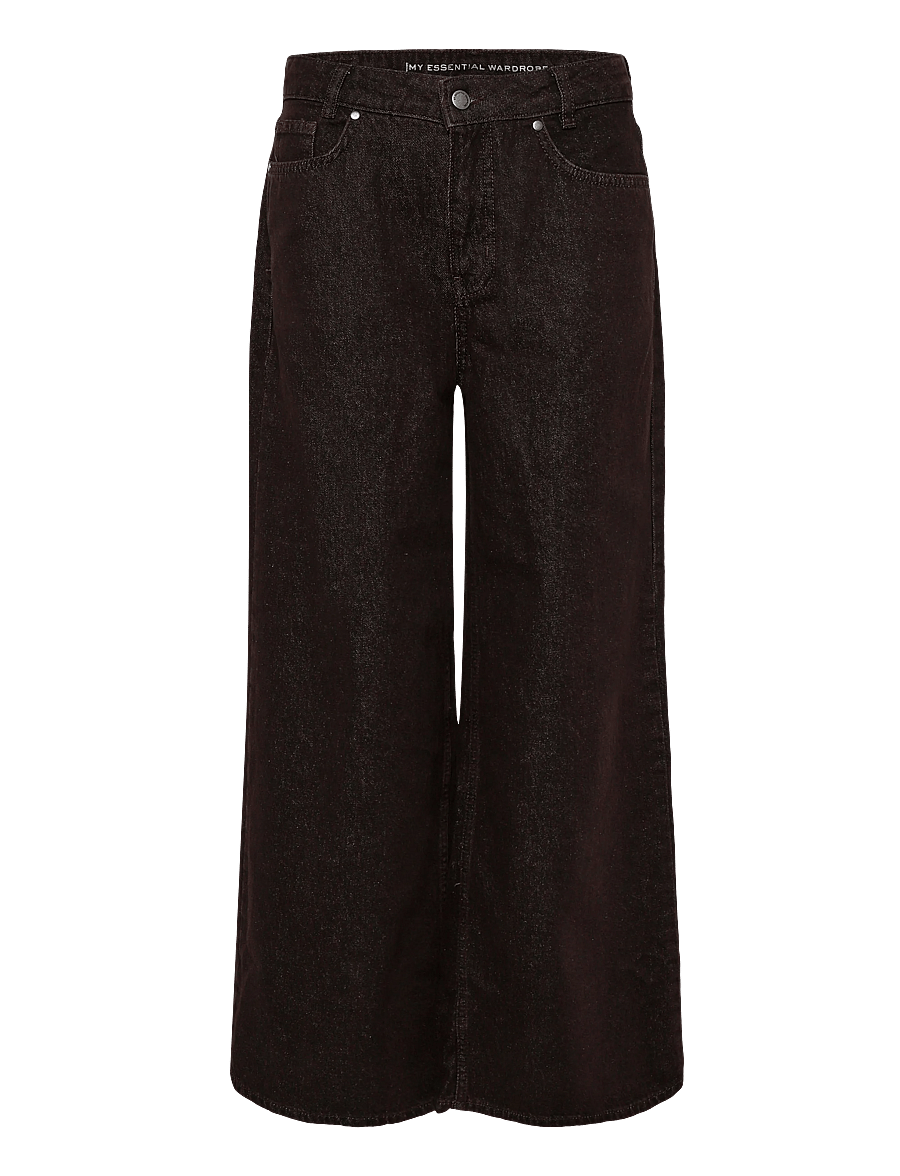 My Essential Wardrobe - Jeans Wide MWAva 188 - hosen mit weitem bein - dark brown wash - 0