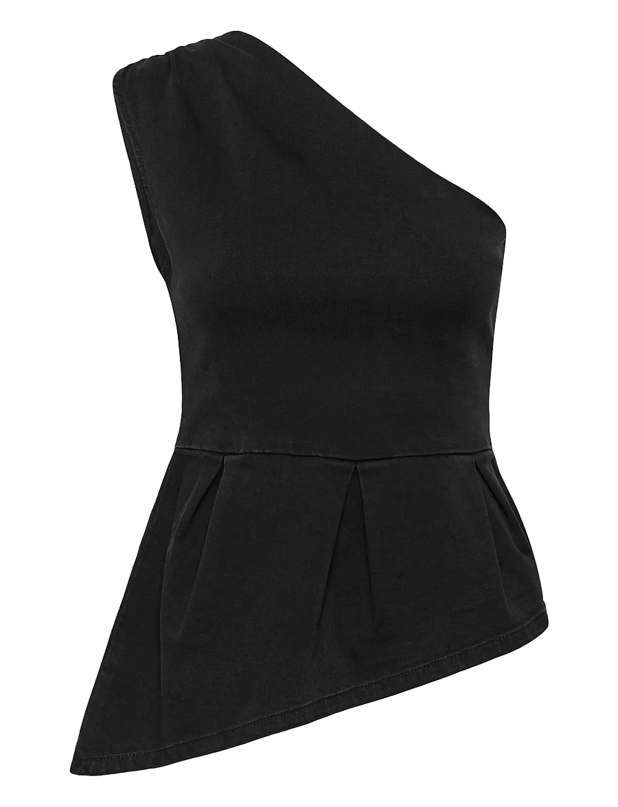 My Essential Wardrobe - Denim Top MWFreja 170 - sleeveless tops - black wash - 0