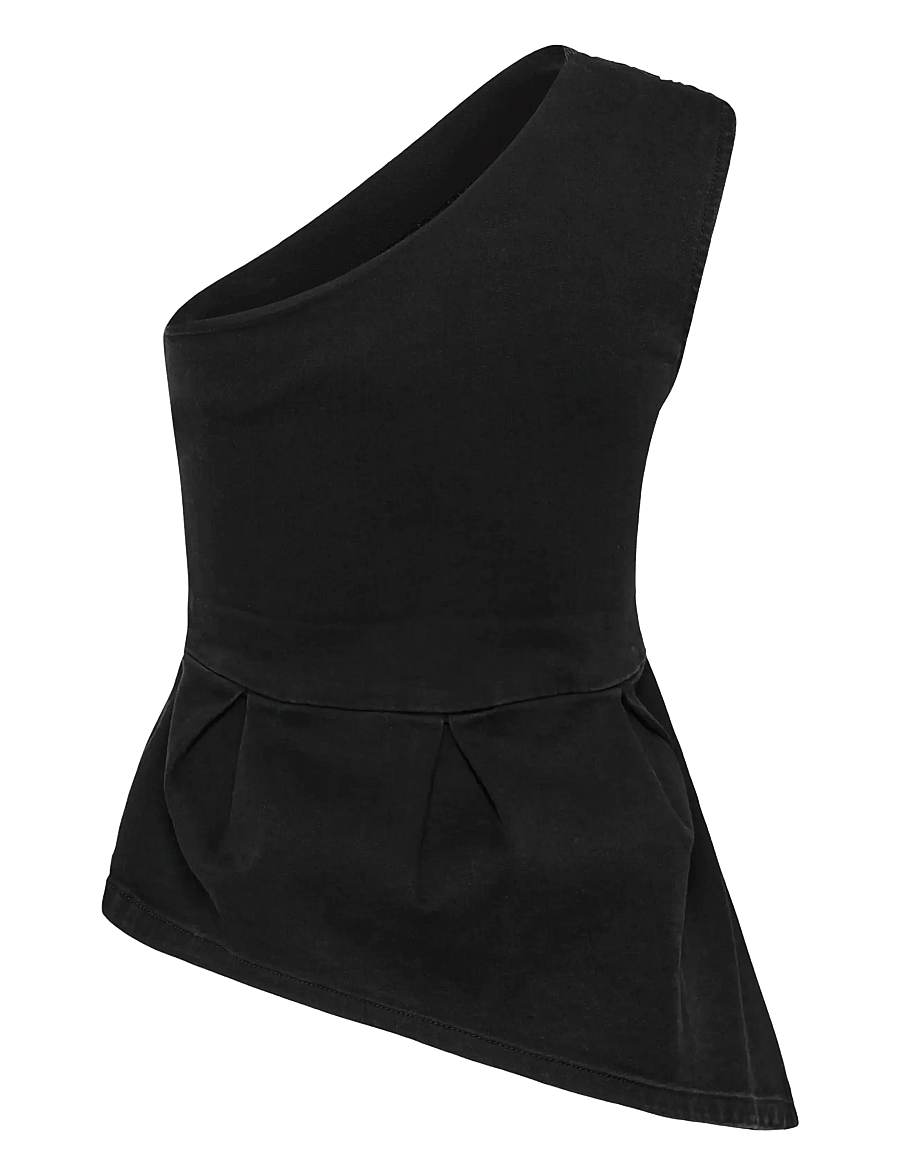 My Essential Wardrobe - Denim Top MWFreja 170 - sleeveless tops - black wash - 1
