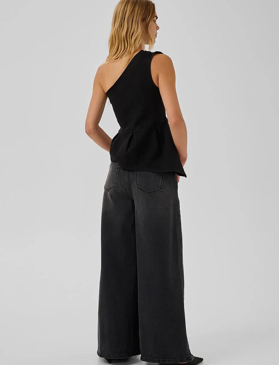 My Essential Wardrobe - Denim Top MWFreja 170 - sleeveless tops - black wash - 4