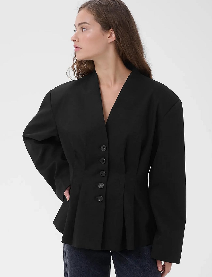 My Essential Wardrobe - MWEvelina Shaped Blazer - korte blazere - black - 2