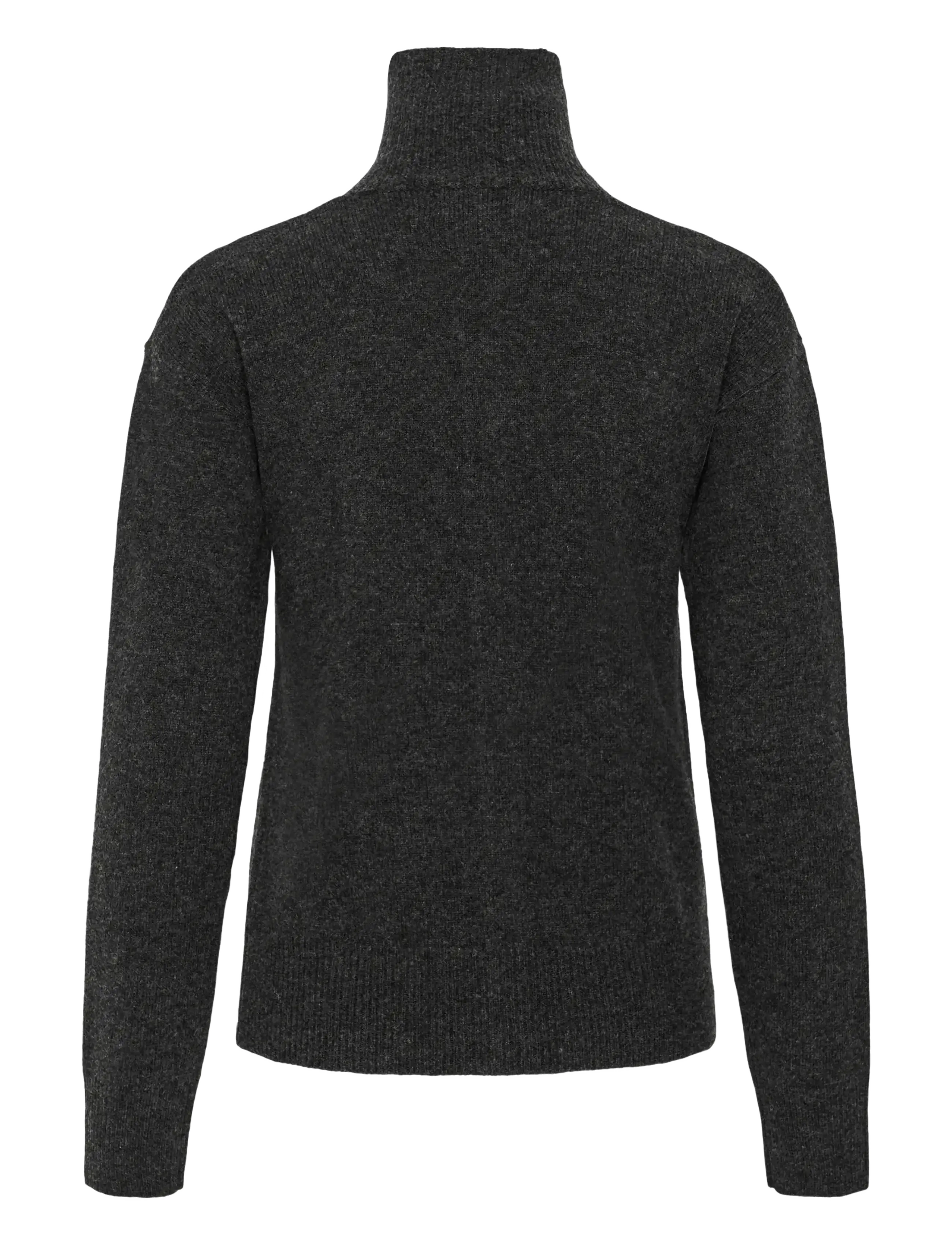 My Essential Wardrobe - MWTracy Knit Rollneck Cardigan - dark grey melange - 1