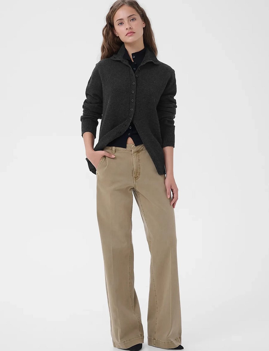 My Essential Wardrobe - MWTracy Knit Rollneck Cardigan - kardiganid - dark grey melange - 3
