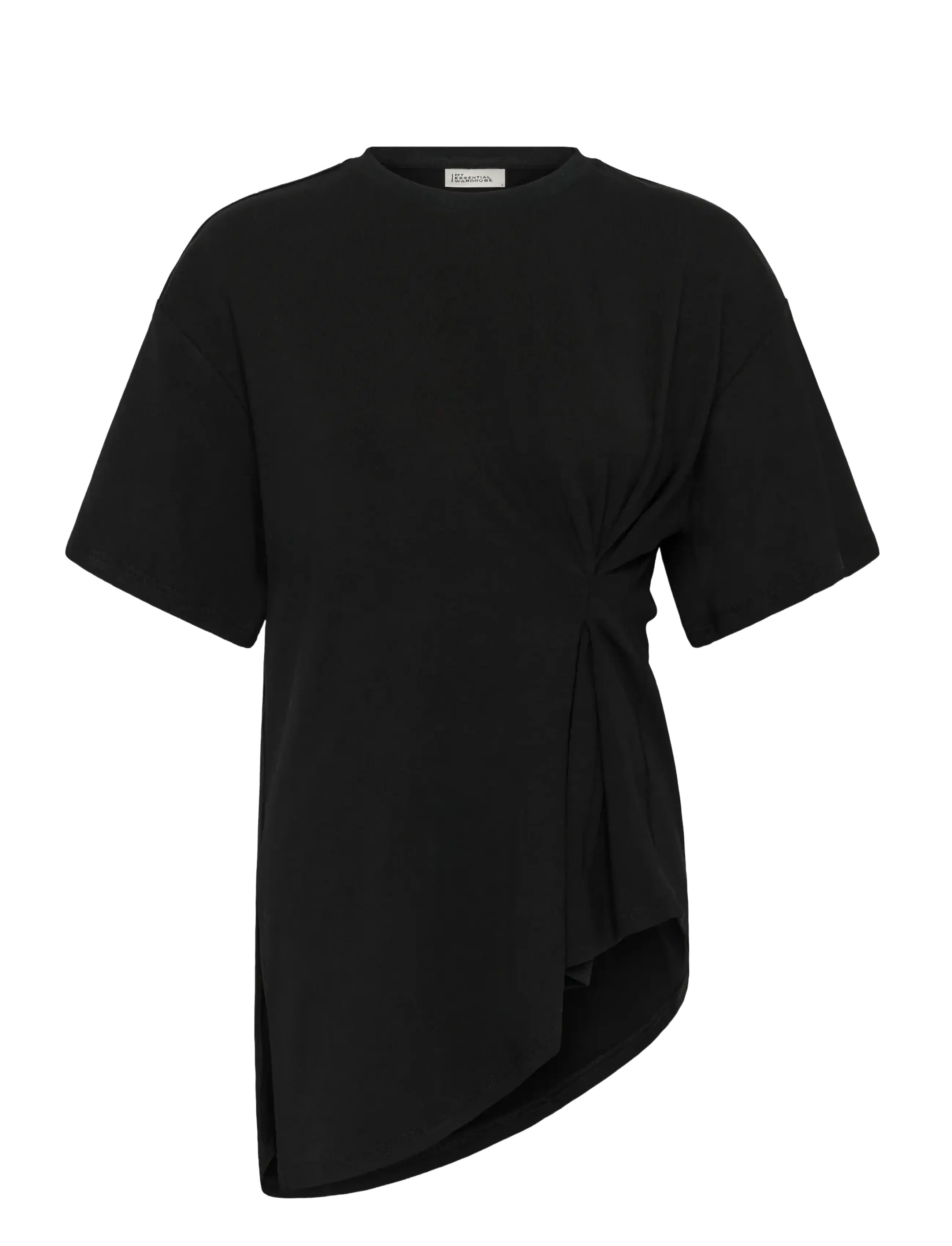 My Essential Wardrobe MWNupti Drape Tee - T-Shirts & Tops - BLACK / black