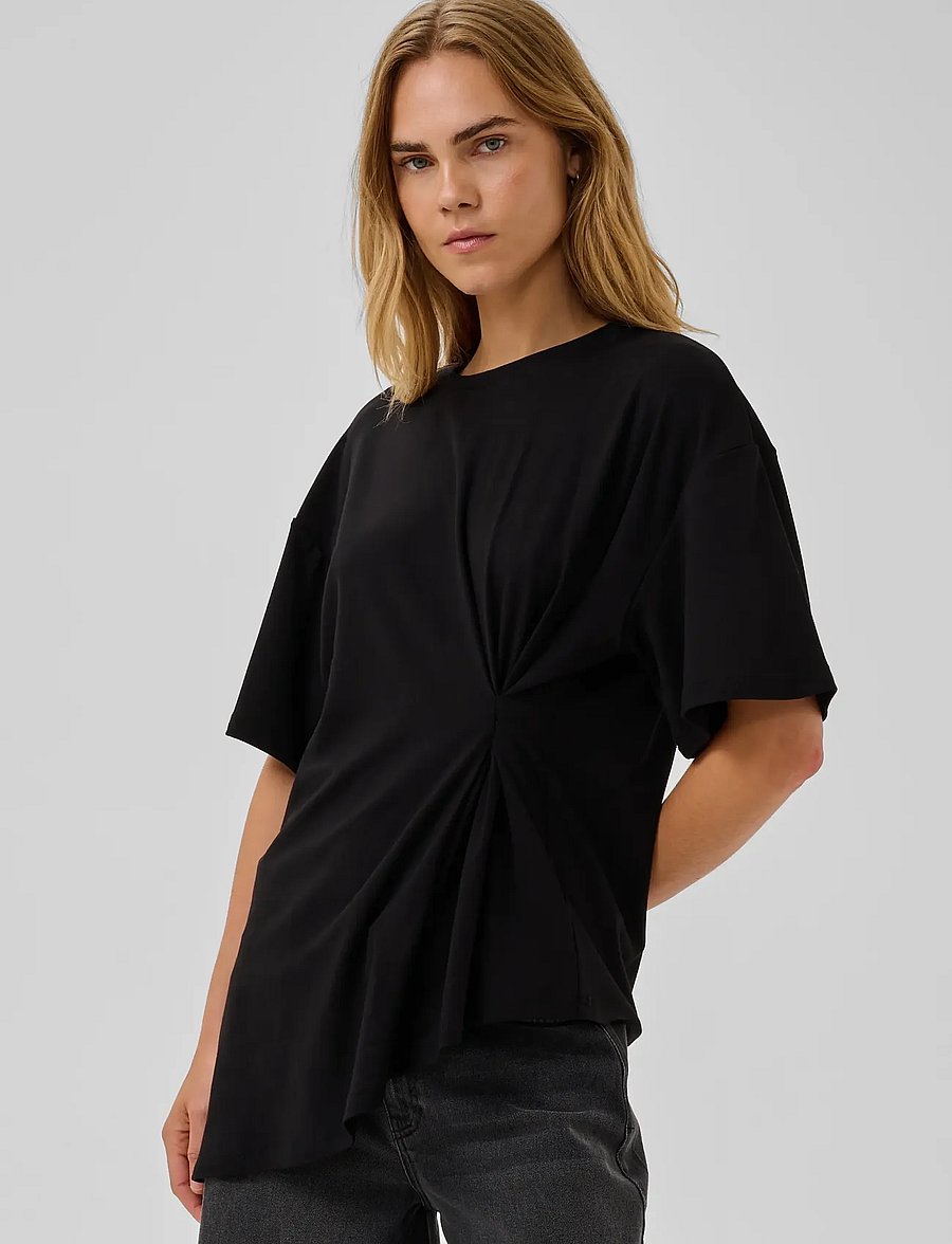My Essential Wardrobe - MWNupti Drape Tee - t-särgid - black - 2