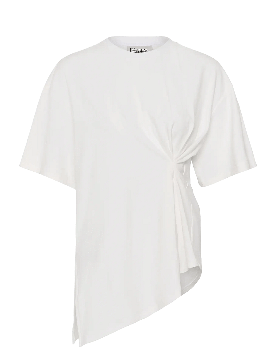 My Essential Wardrobe - MWNupti Drape Tee - t-särgid - snow white - 0