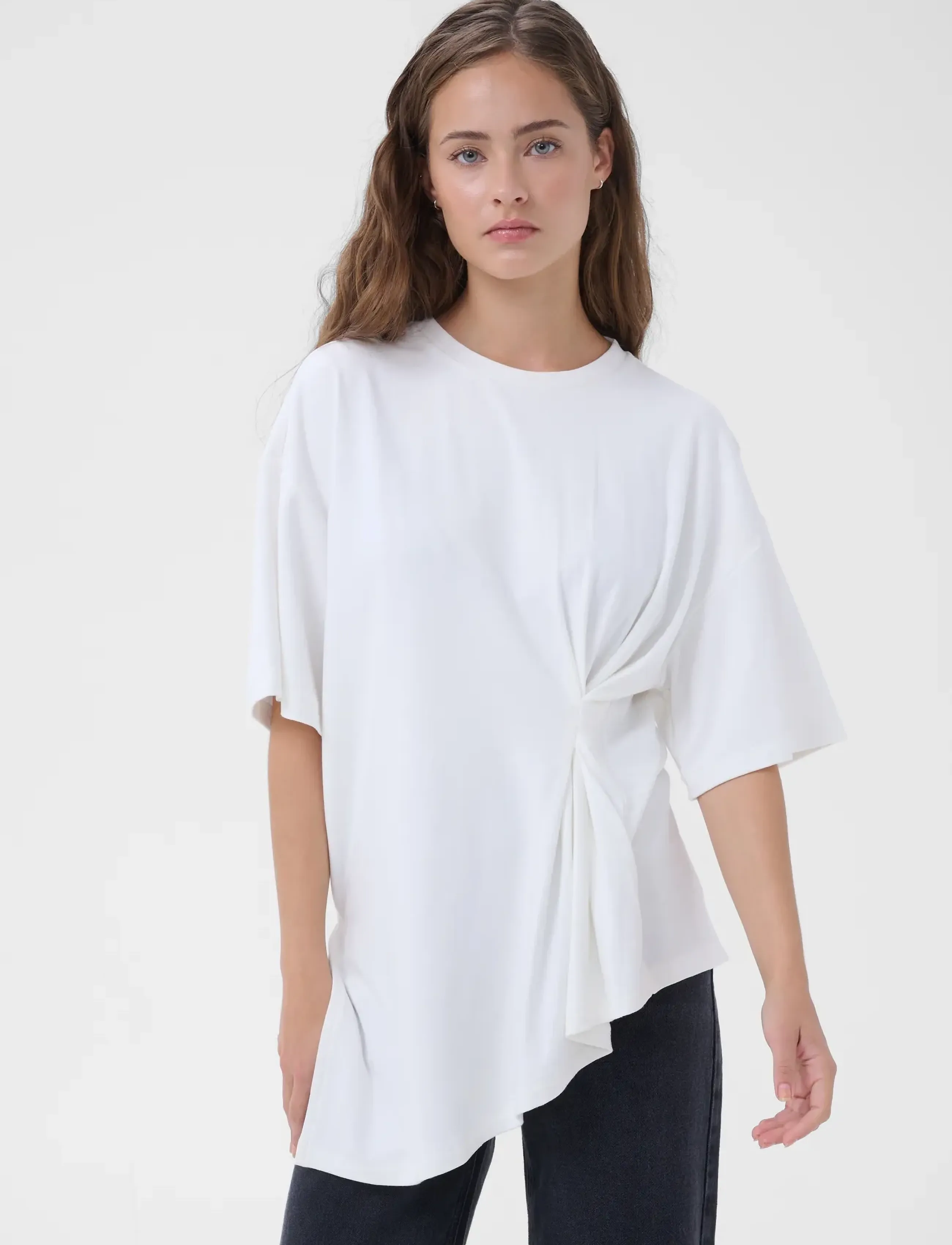 My Essential Wardrobe - MWNupti Drape Tee - snow white - 2