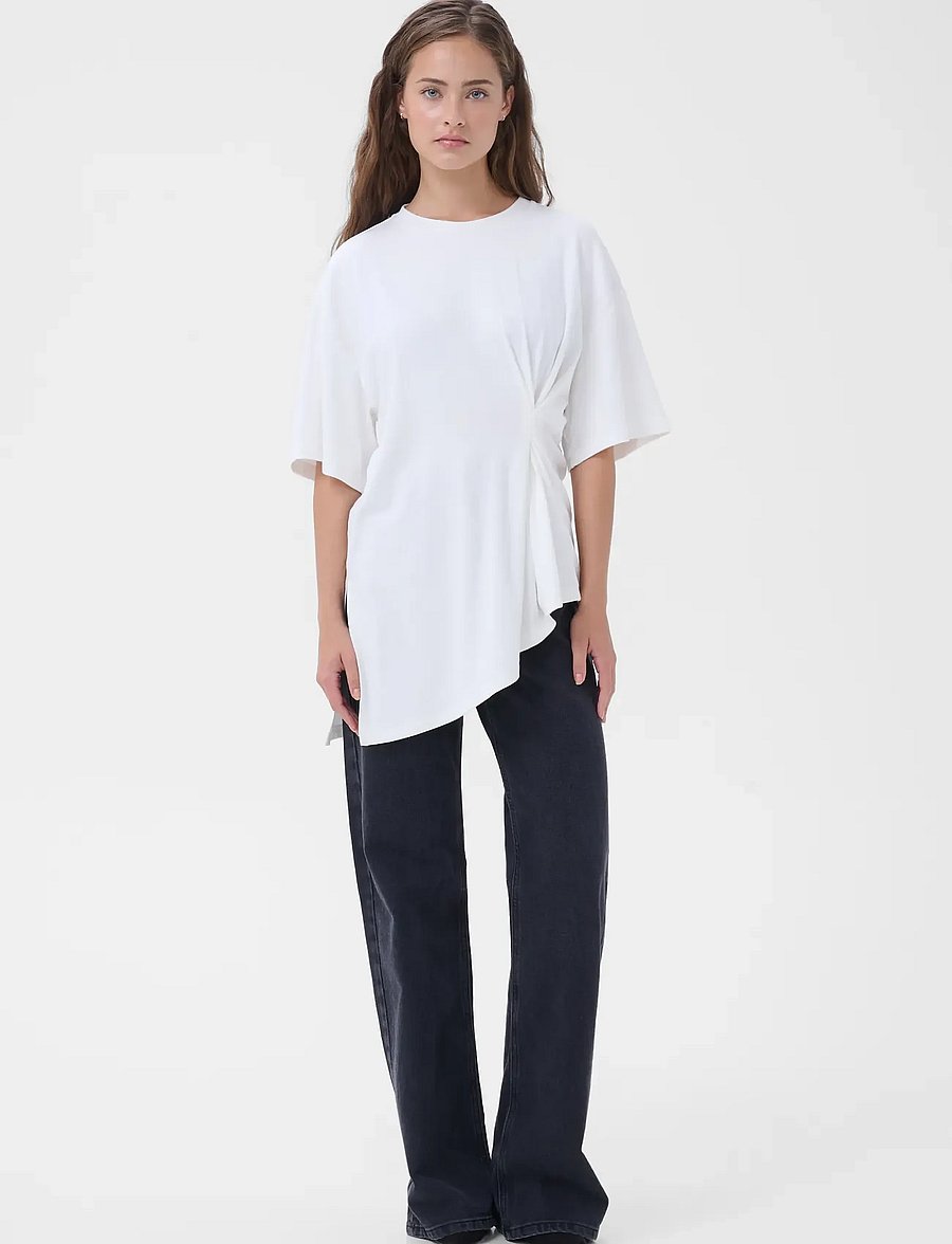My Essential Wardrobe - MWNupti Drape Tee - t-särgid - snow white - 3