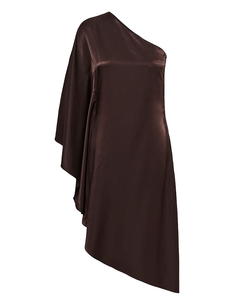 My Essential Wardrobe - MWEstelle Asymmetric Dress - festklänningar - chocolate plum - 0