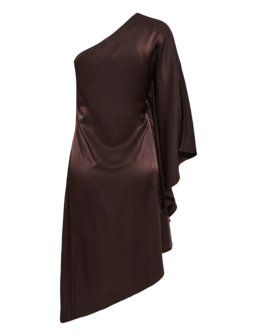 My Essential Wardrobe - MWEstelle Asymmetric Dress - festklänningar - chocolate plum - 1