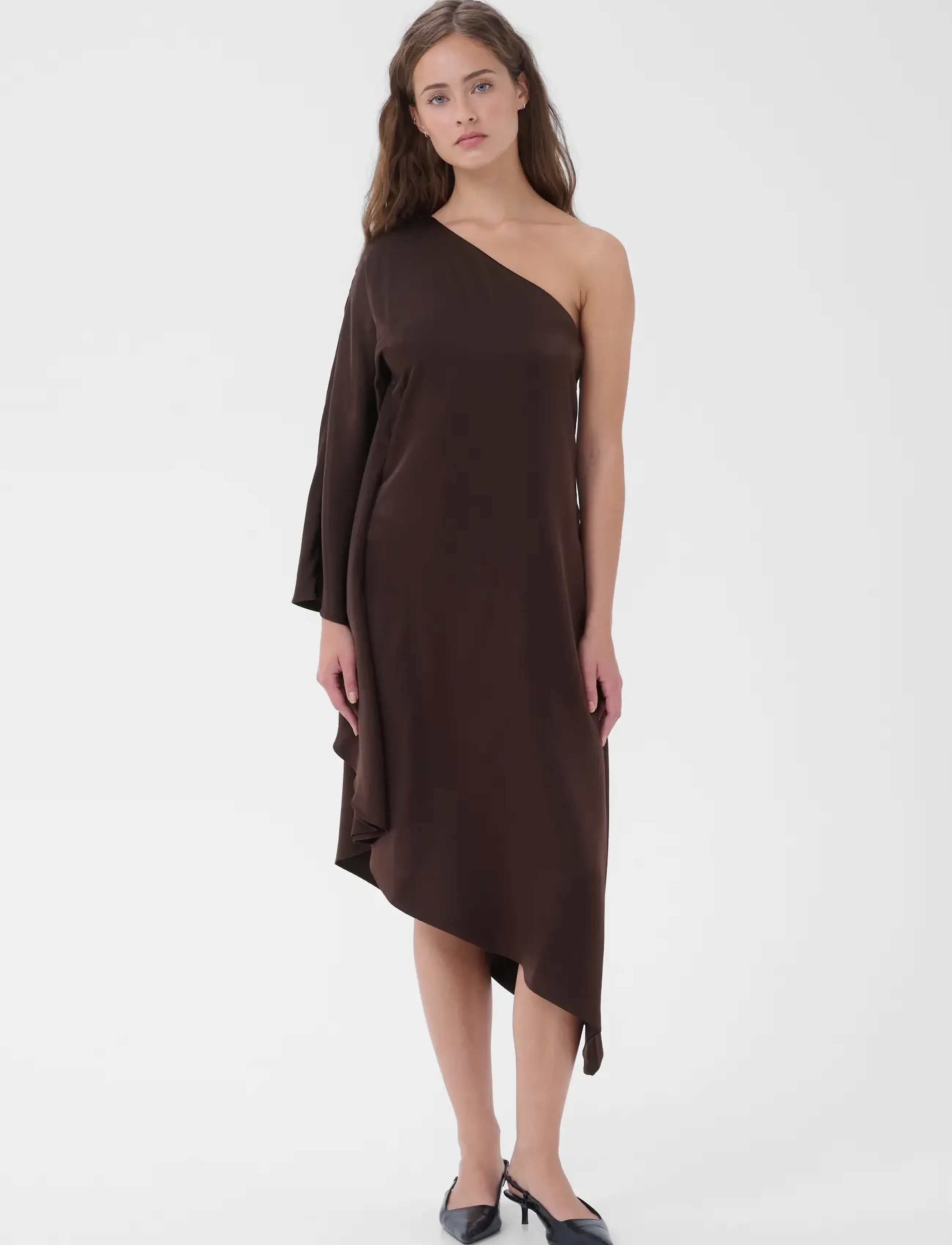 My Essential Wardrobe - MWEstelle Asymmetric Dress - chocolate plum - 3