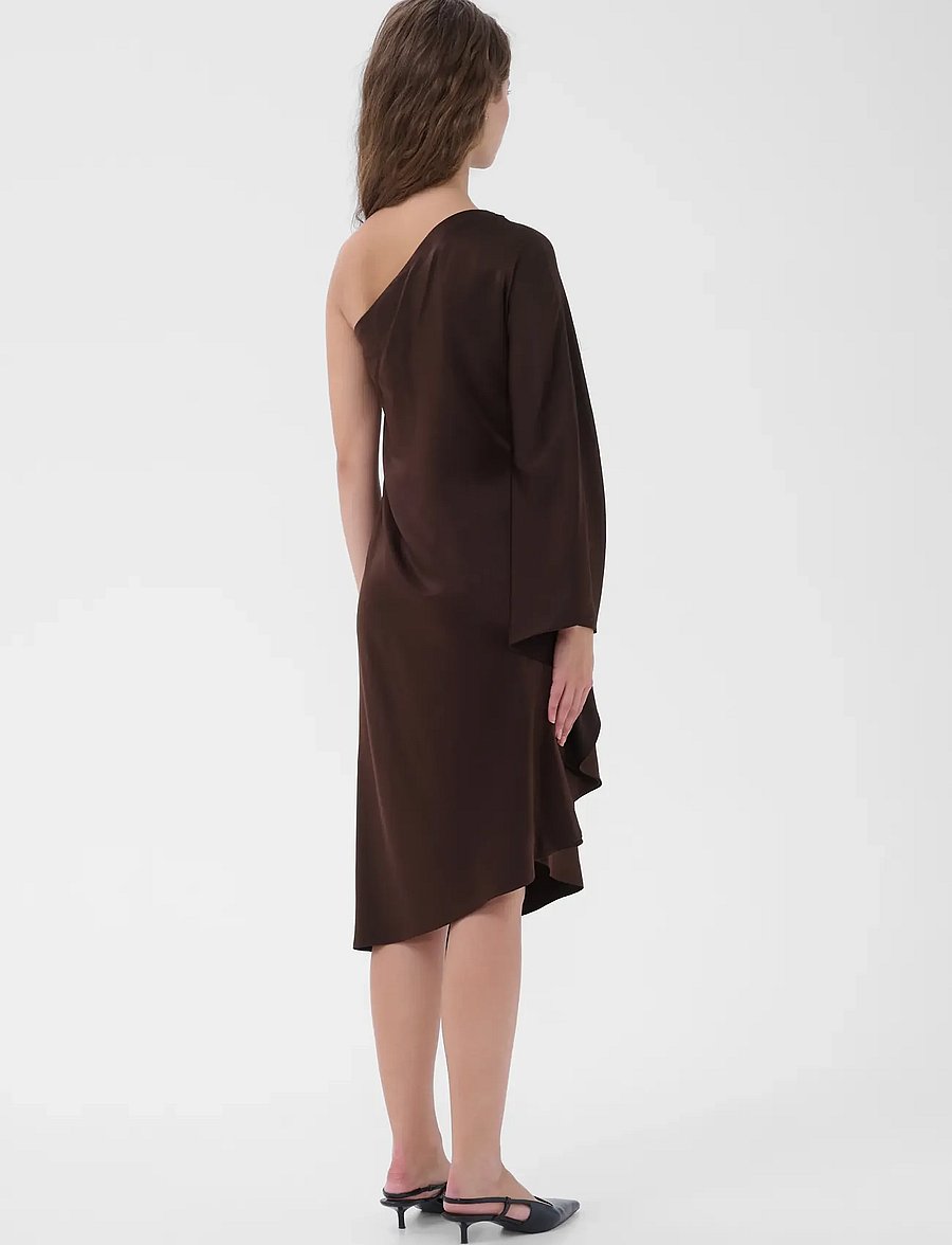 My Essential Wardrobe - MWEstelle Asymmetric Dress - festklänningar - chocolate plum - 4
