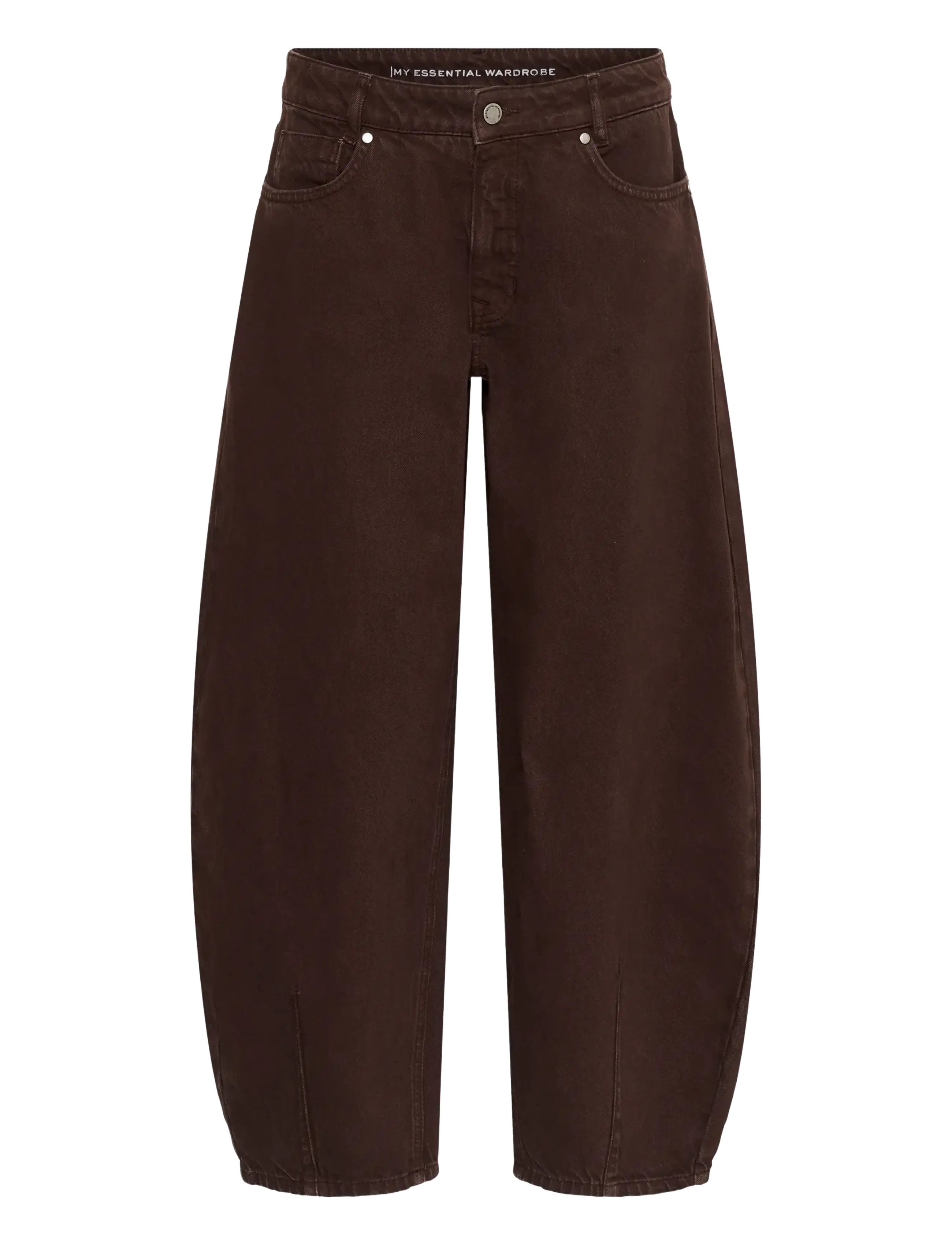 My Essential Wardrobe Jeans Barrel MWLucy 175 - Sirged teksad - PLUM WASHED DENIM / brown