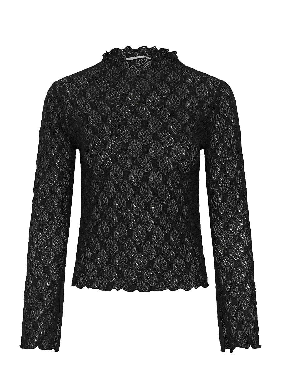 My Essential Wardrobe - MWEtta Turtleneck Blouse - långärmade blusar - black - 0