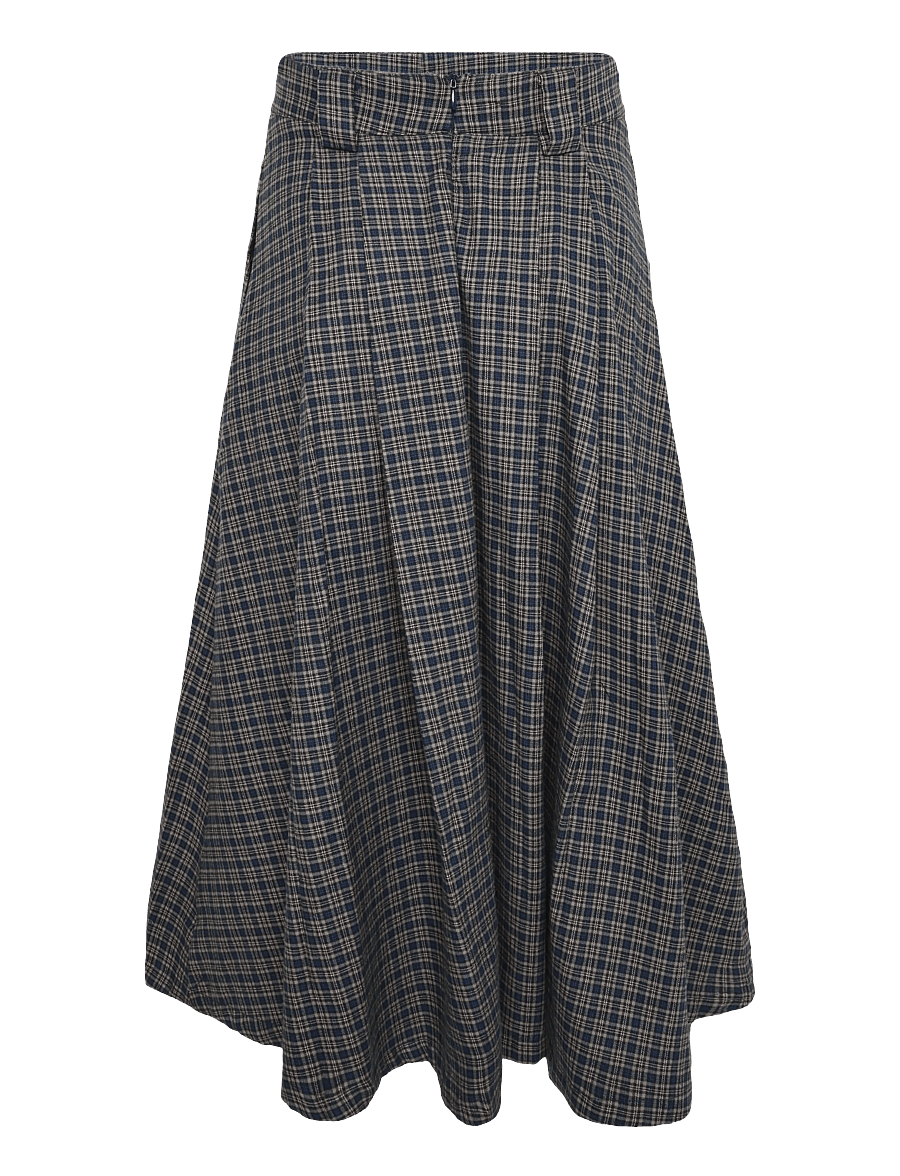 My Essential Wardrobe - MWLennie Check Skirt - maxi röcke - dark sapphire blue check - 0