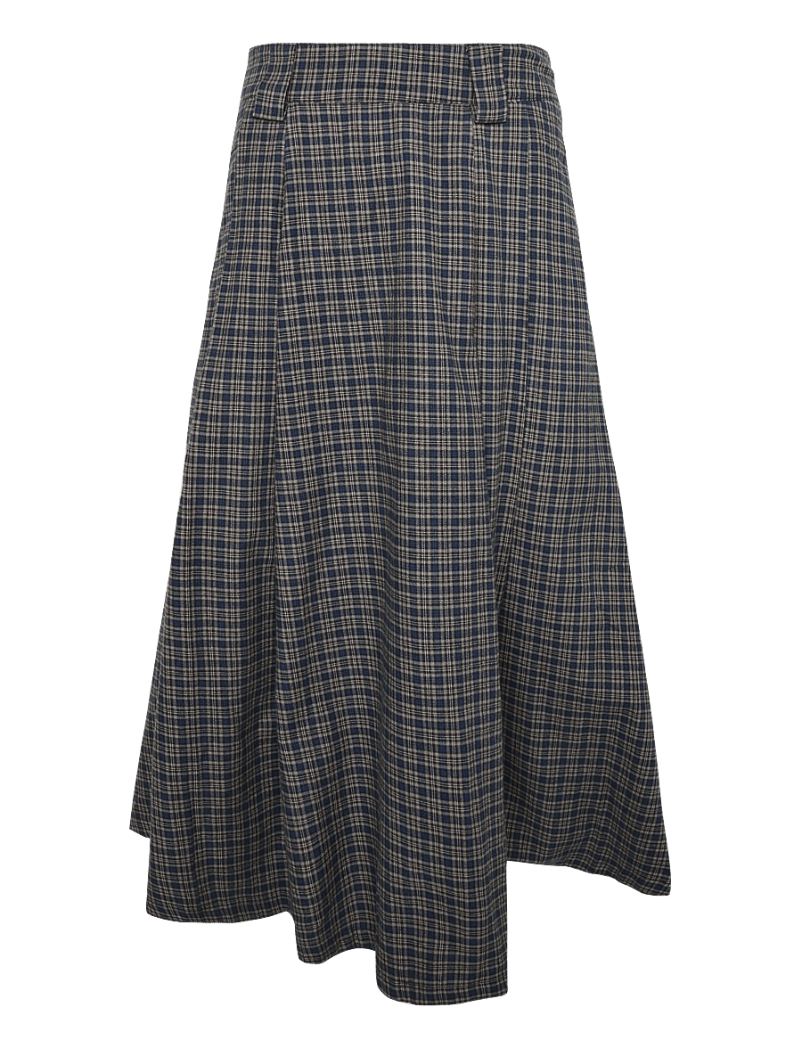 My Essential Wardrobe - MWLennie Check Skirt - maxi röcke - dark sapphire blue check - 1