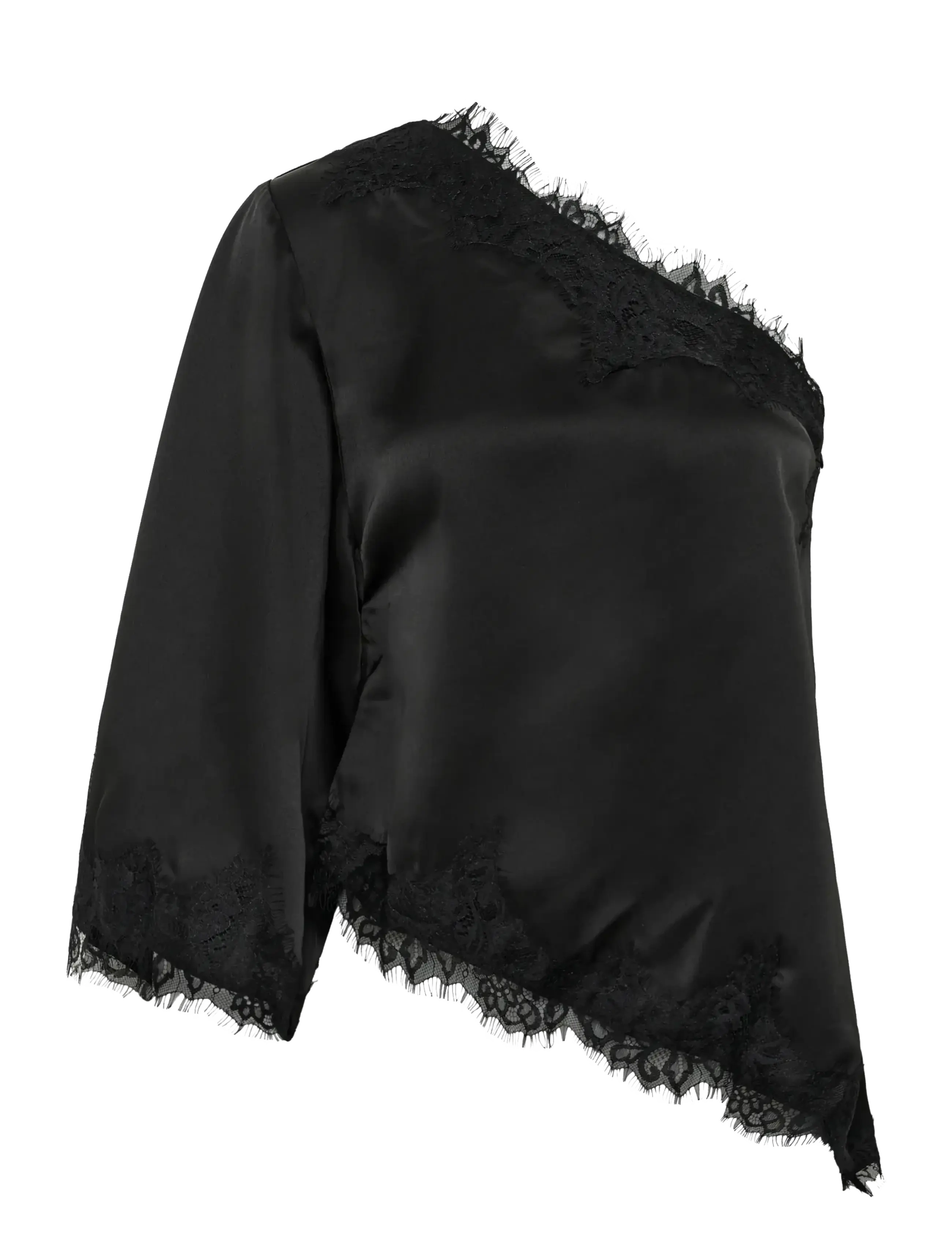 My Essential Wardrobe MWBrenda Asymmetric Blouse - Blusen & Hemden - BLACK / black