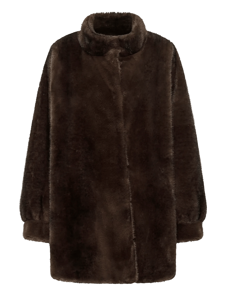 My Essential Wardrobe - MWEaston Long Fur Jacket - faux fur jakker - espresso - 0