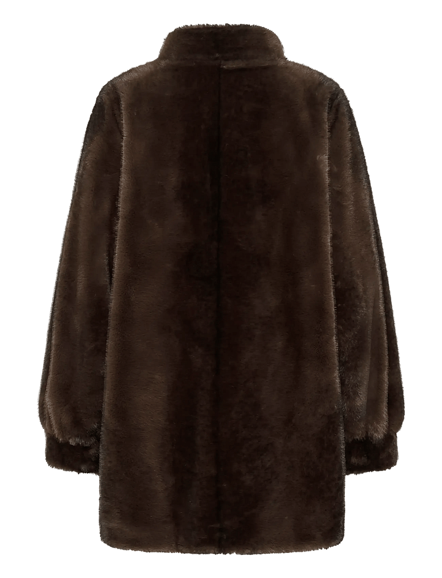 My Essential Wardrobe - MWEaston Long Fur Jacket - faux fur jakker - espresso - 1