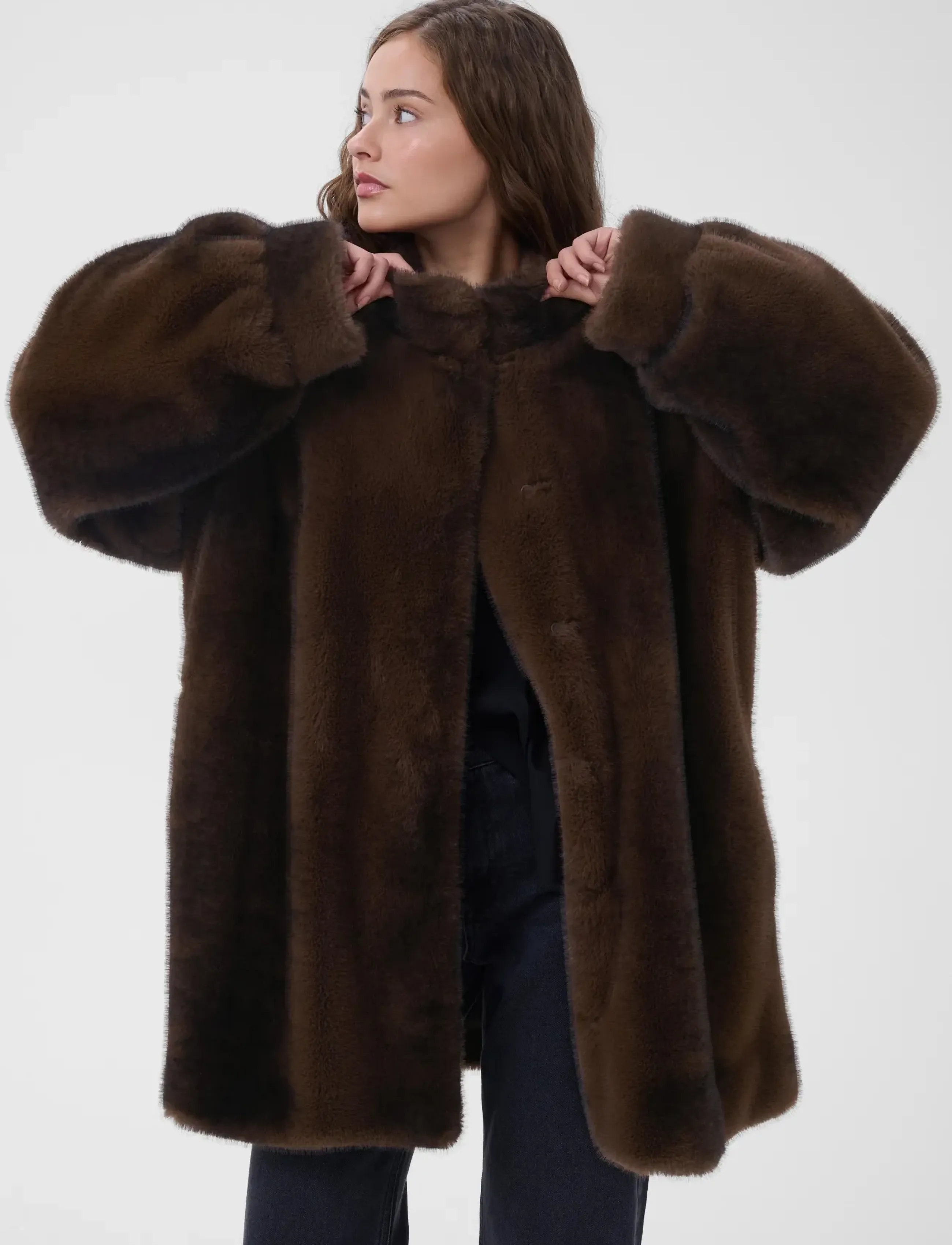 My Essential Wardrobe - MWEaston Long Fur Jacket - faux fur jakker - espresso - 2