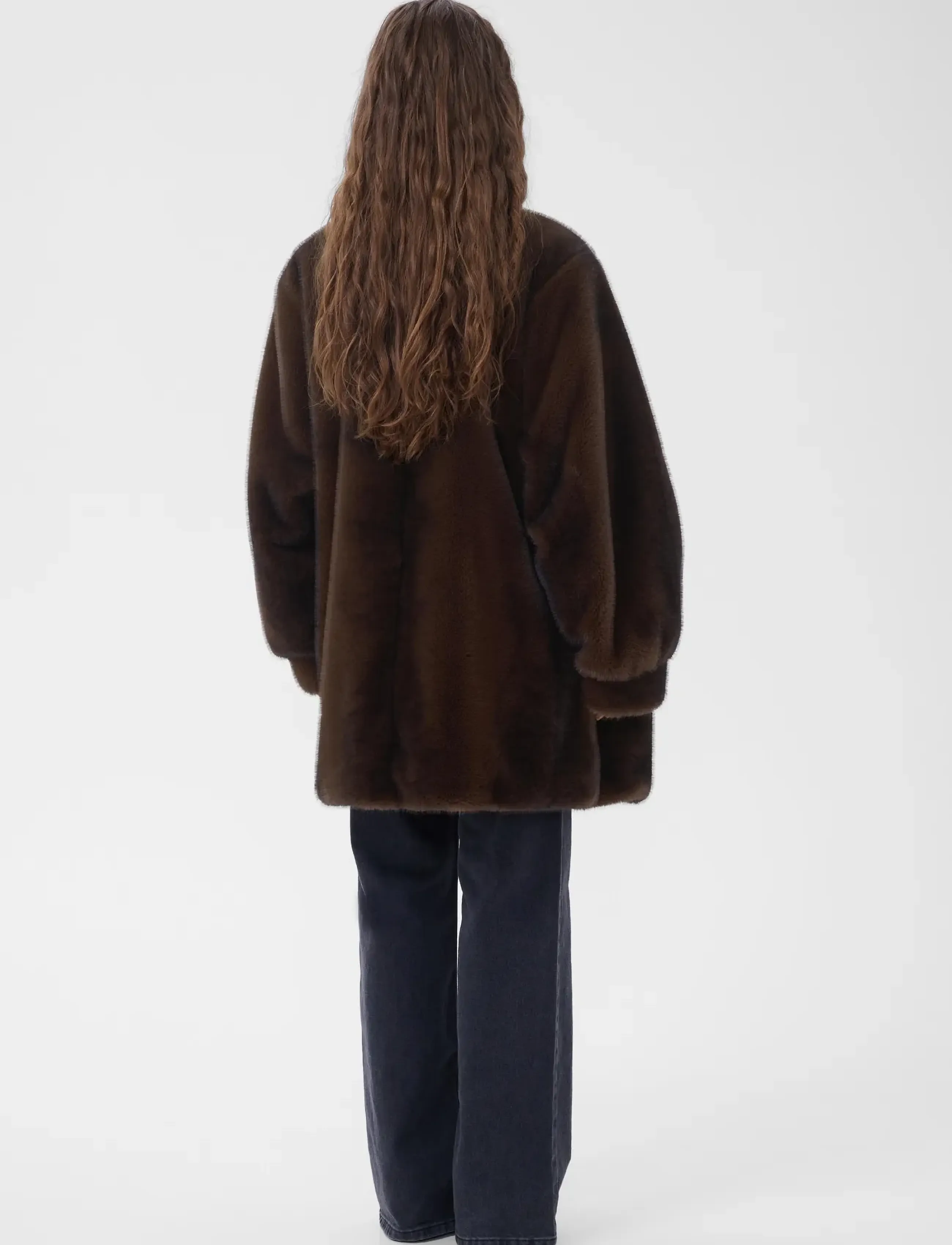 My Essential Wardrobe - MWEaston Long Fur Jacket - faux fur jakker - espresso - 4