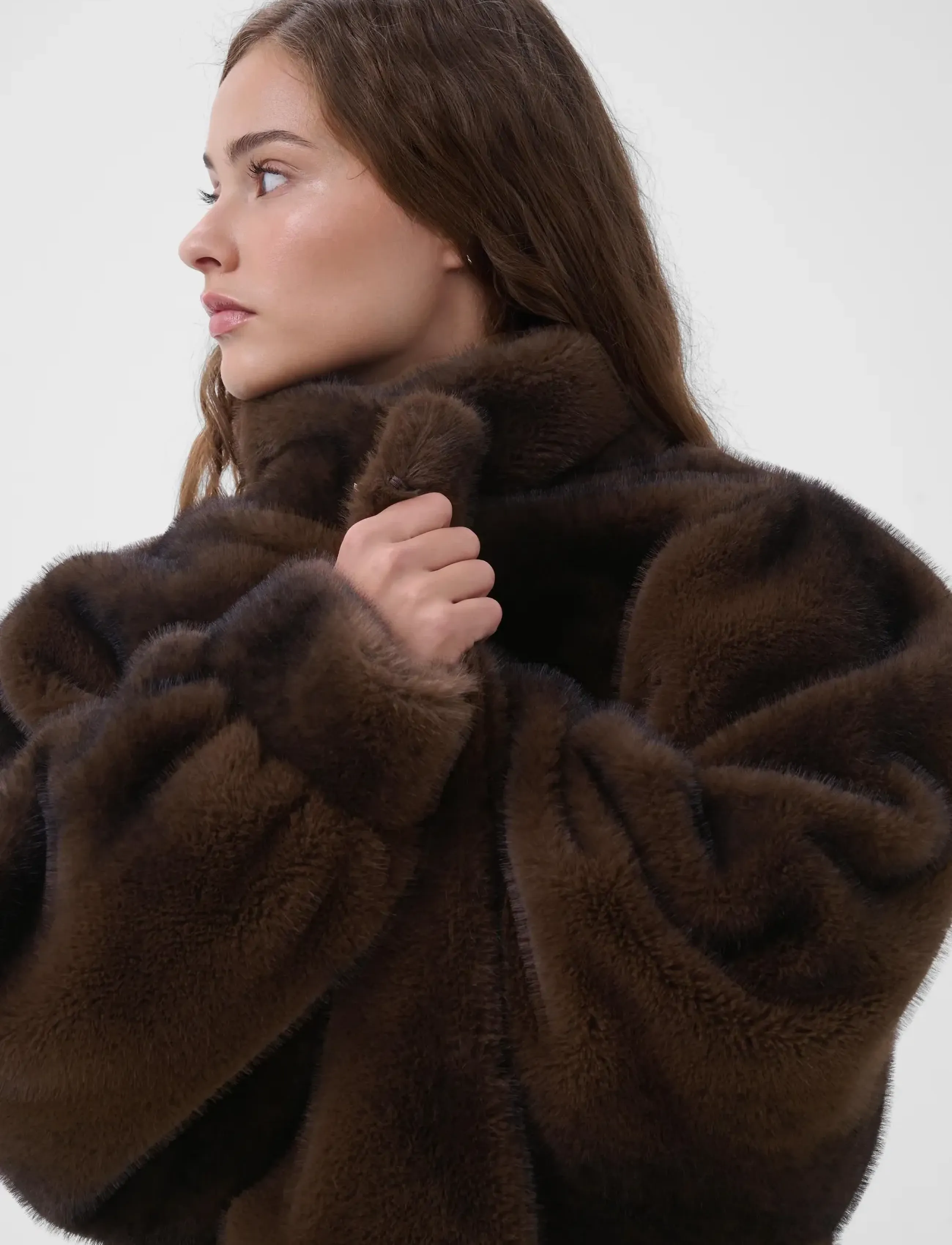 My Essential Wardrobe - MWEaston Long Fur Jacket - faux fur jakker - espresso - 5