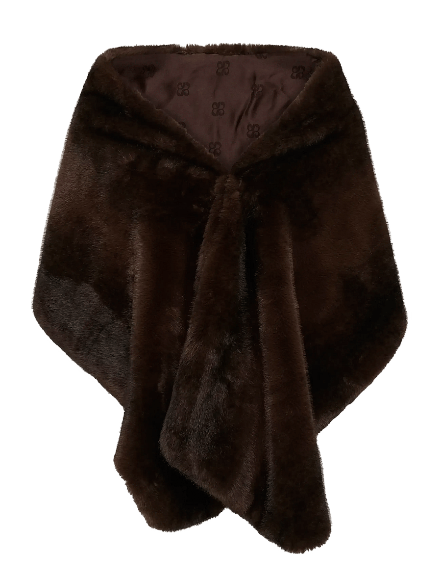 My Essential Wardrobe - MWEaston Fur Scarf - ponchos & capes - espresso - 0