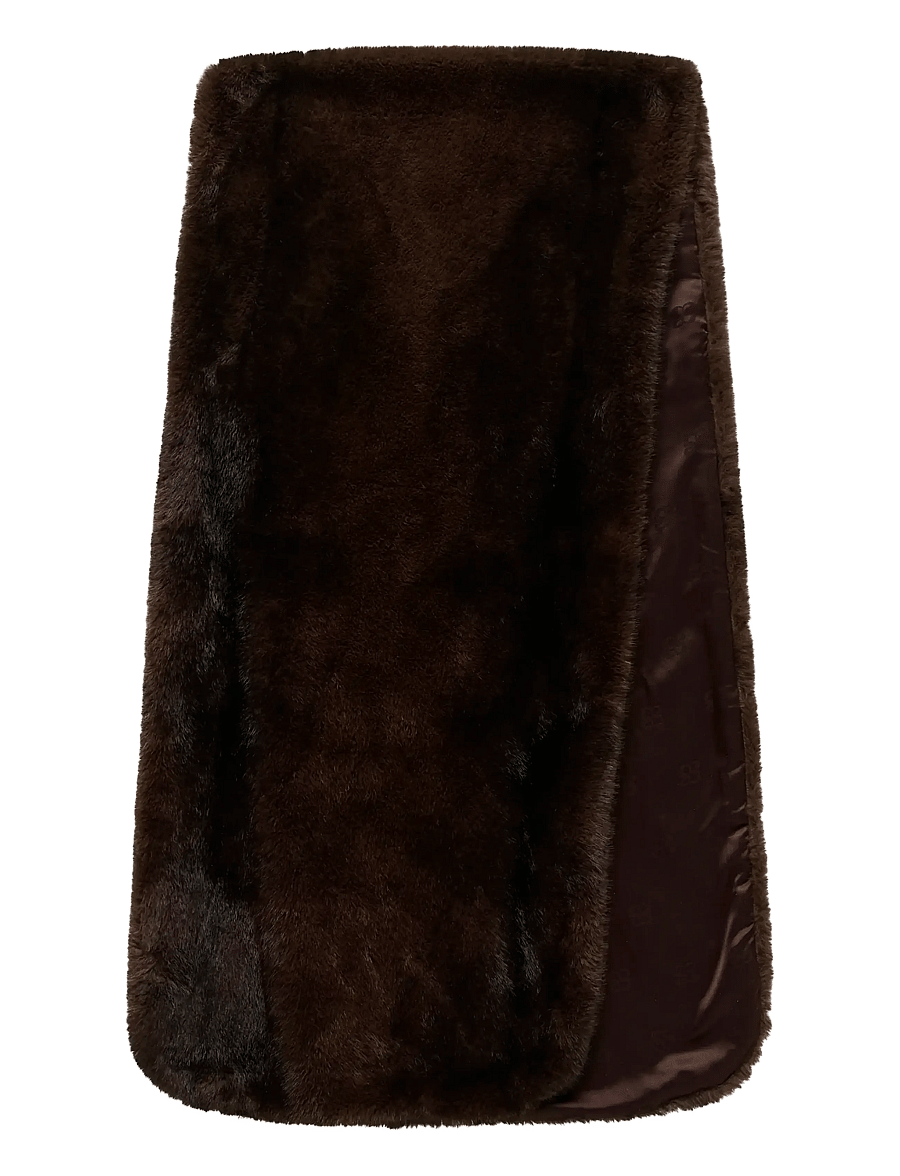 My Essential Wardrobe - MWEaston Fur Scarf - ponchos & capes - espresso - 1