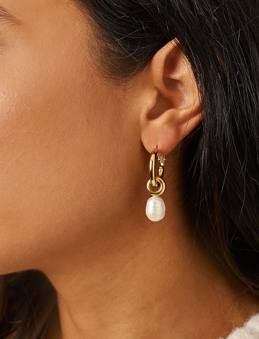 My Jewellery - Earrings with pearl - pärlitega kõrvarõngad - gold - 0
