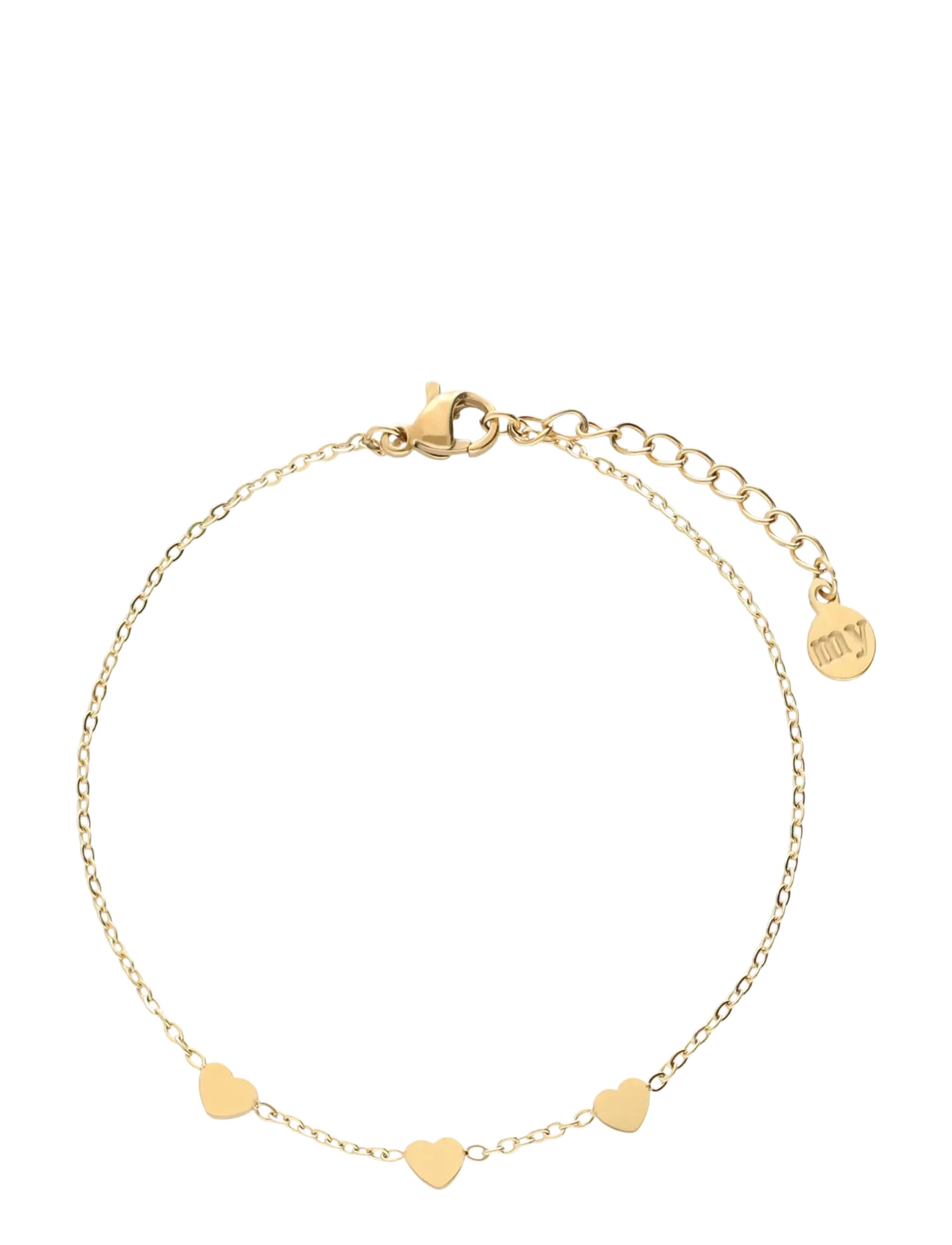 My Jewellery Bracelet With Three Hearts Graduation, One Size, Bracelets, Gold - Chain Frauen