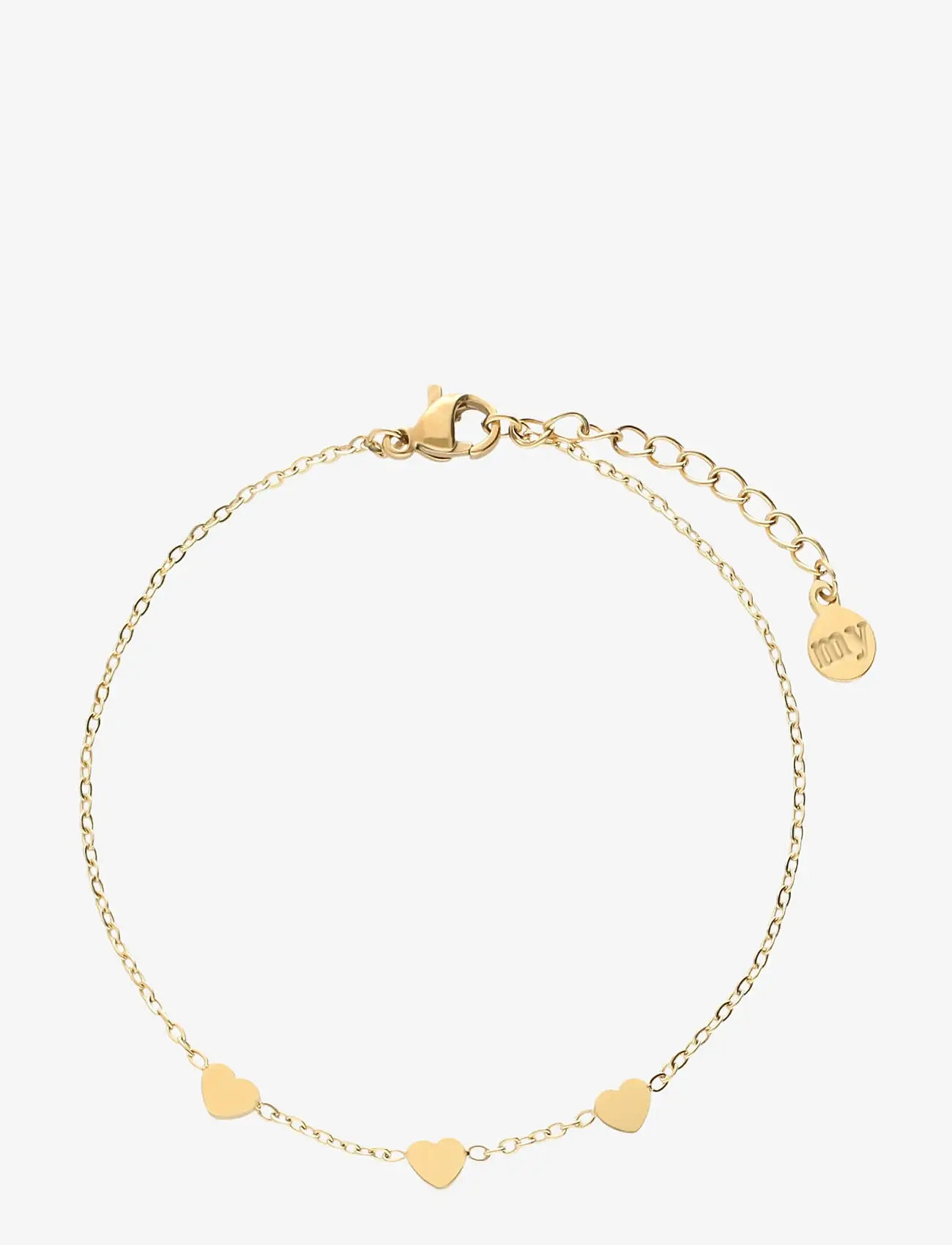 My Jewellery - Bracelet with three hearts graduation - kedjearmband - gold - 0