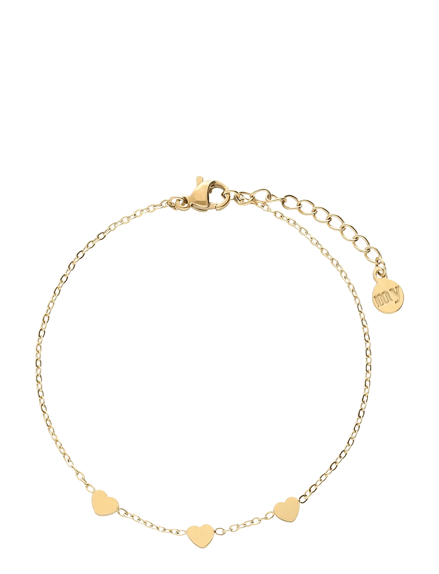 My Jewellery - Bracelet with three hearts graduation - grandinėlės ant rankos - gold - 0