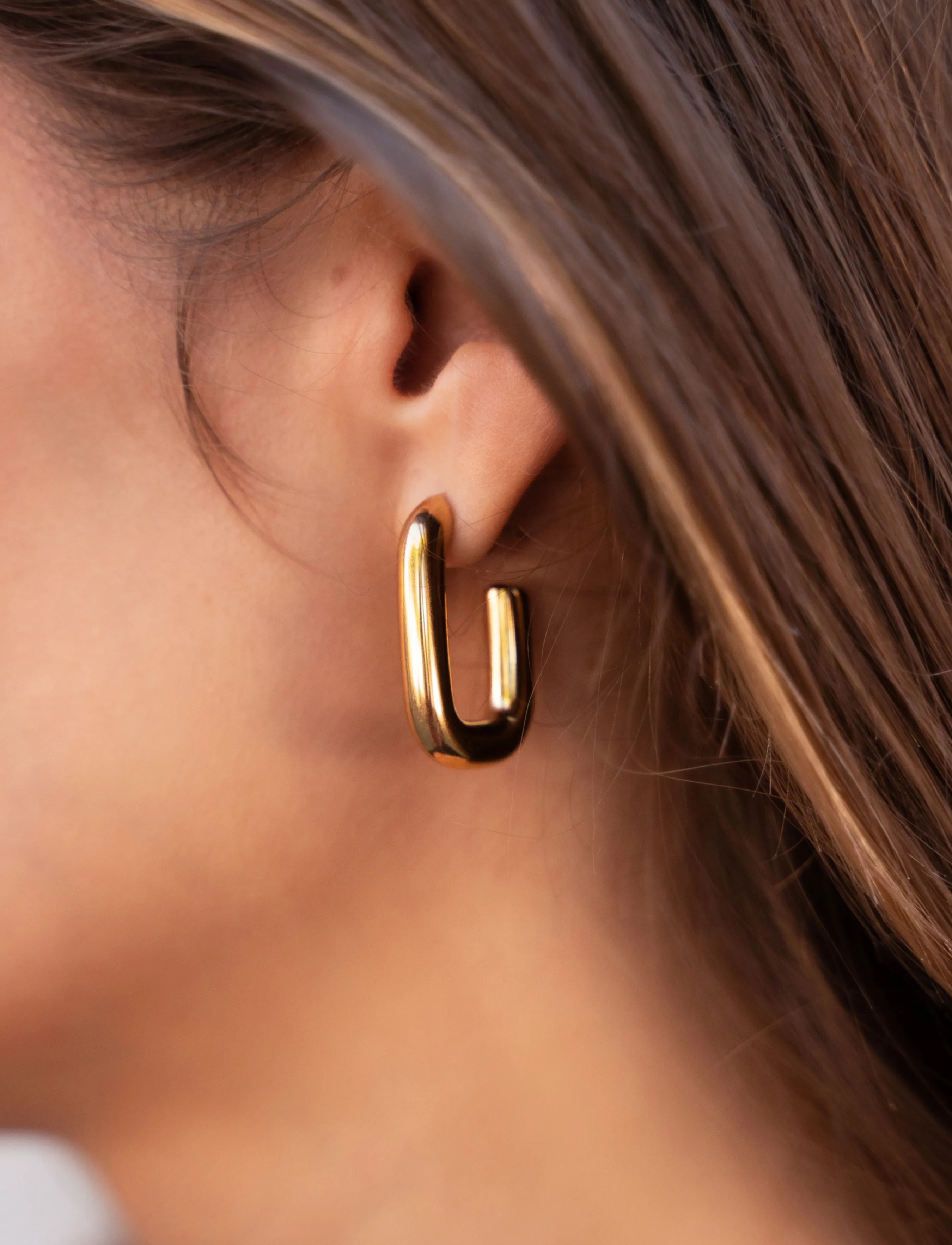 My Jewellery - Earrings rectangular - hoops - gold - 3