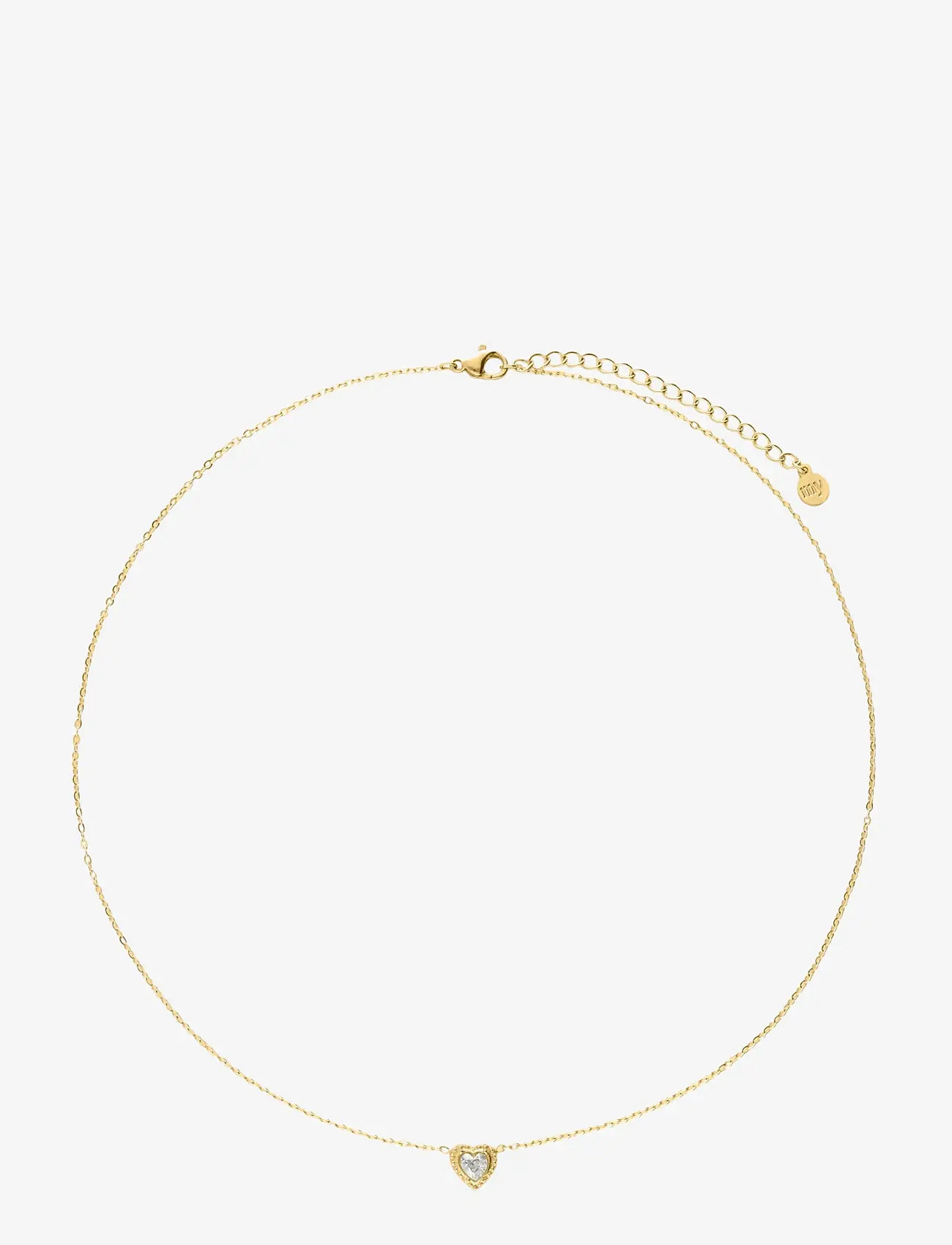 My Jewellery - Necklace heart rhinestones - kedjehalsband - gold - 0