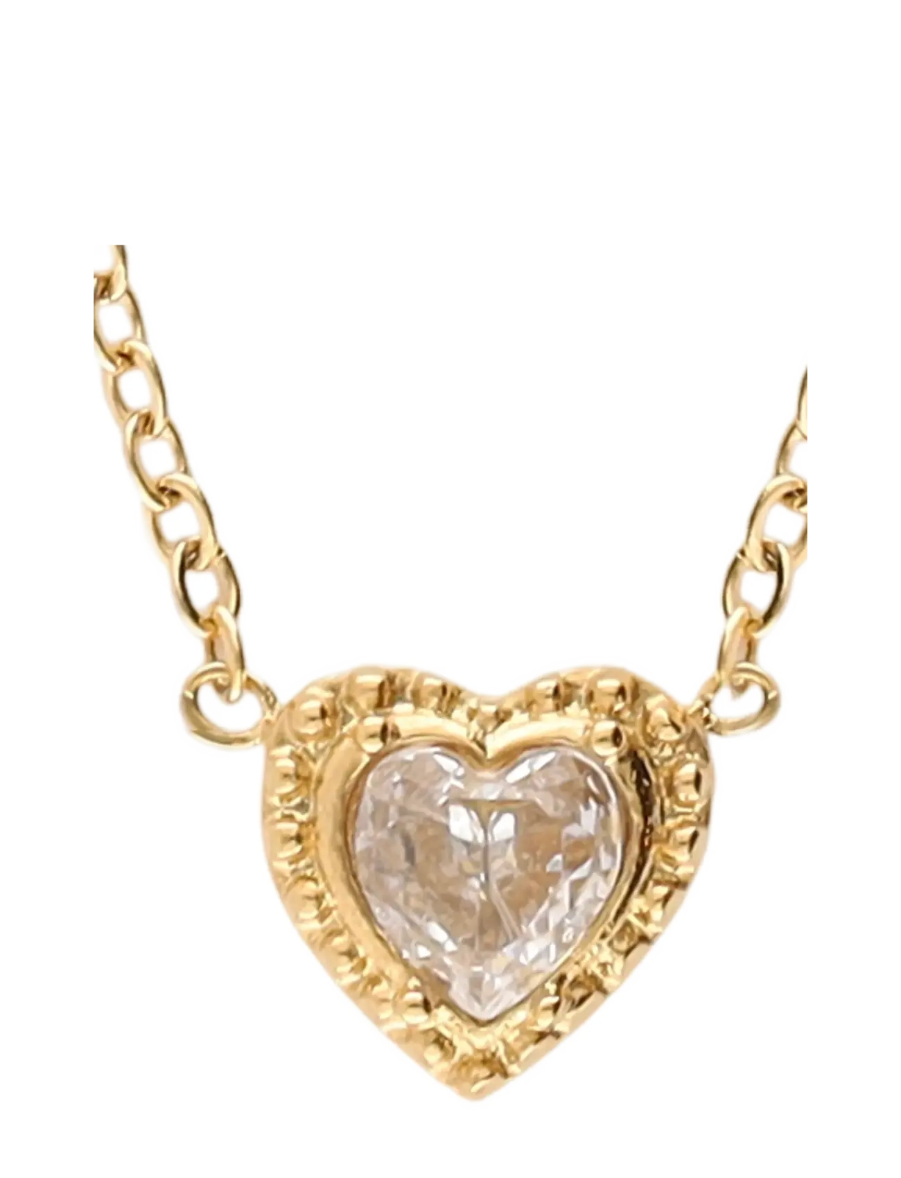 My Jewellery - Necklace heart rhinestones - kedjehalsband - gold - 1