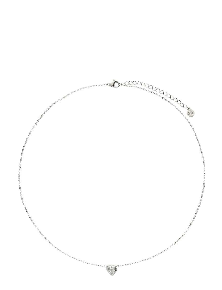 My Jewellery - Necklace heart rhinestones - kaelaketid - silver - 0
