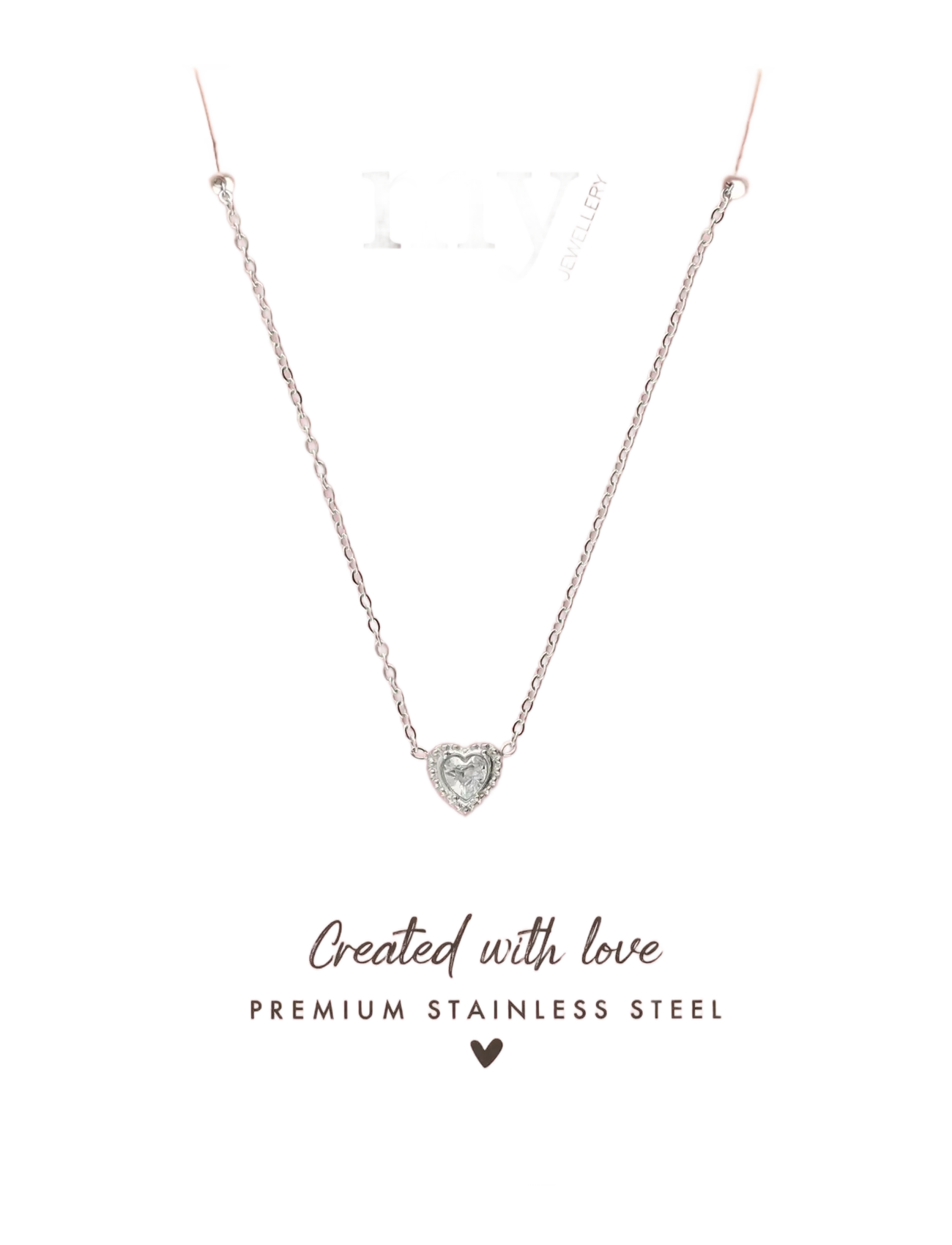 My Jewellery - Necklace heart rhinestones - ketten mit anhänger - silver - 1