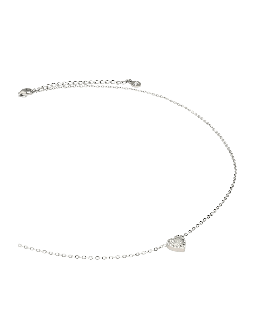 My Jewellery - Necklace heart rhinestones - kaelaketid - silver - 1
