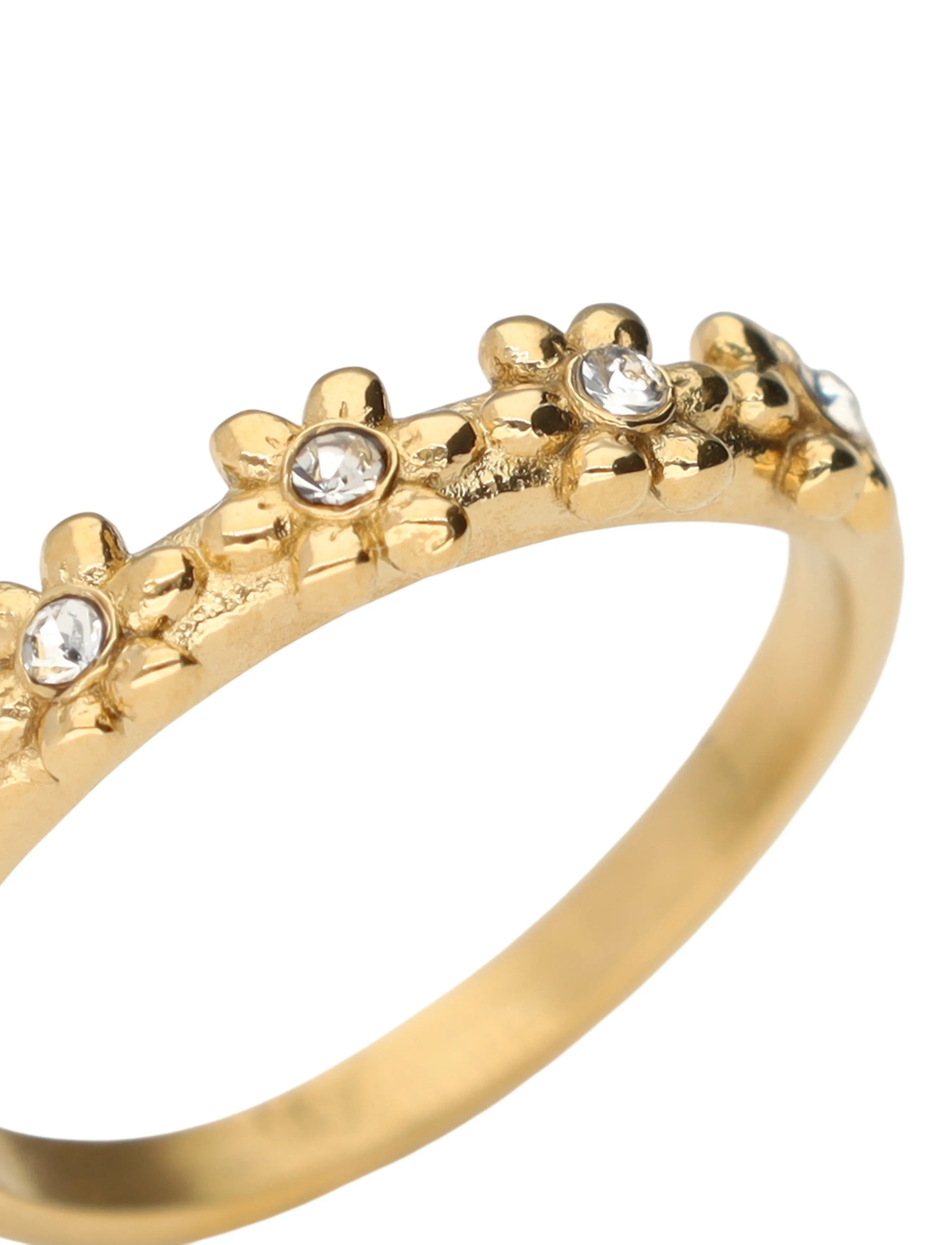 My Jewellery - Ring flowers with stone - sormukset - gold - 3