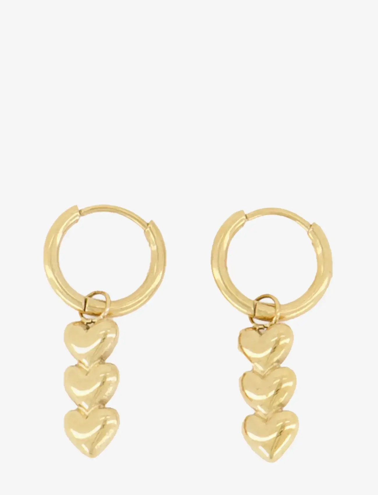 My Jewellery - Earring three hearts - Øreringe med vedhæng - gold - 1