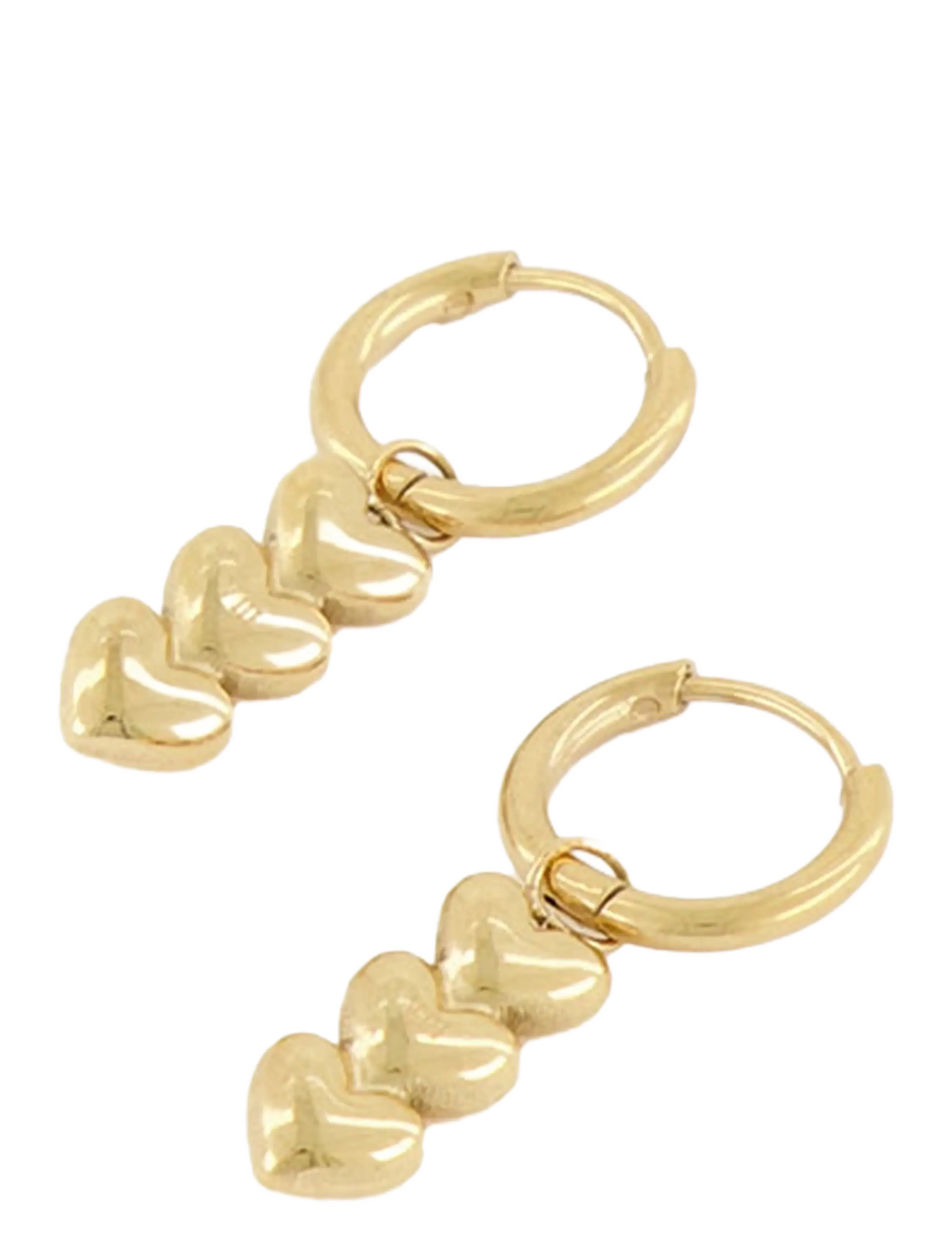My Jewellery - Earring three hearts - Øreringe med vedhæng - gold - 2